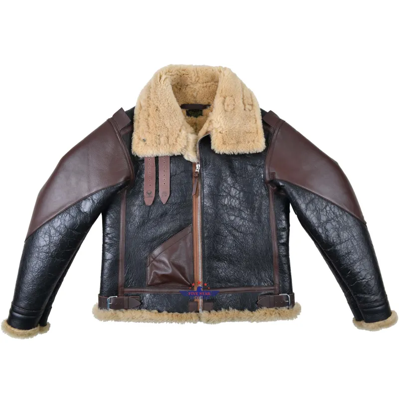 FiveStar Leather USAAF B-3 AC Drawing No. 33H5595 Order No. 535-42-18655-P H.L.B. Corp. N.Y. Sheepskin Seal Brown Flight Jacket sold by Five Star Leather