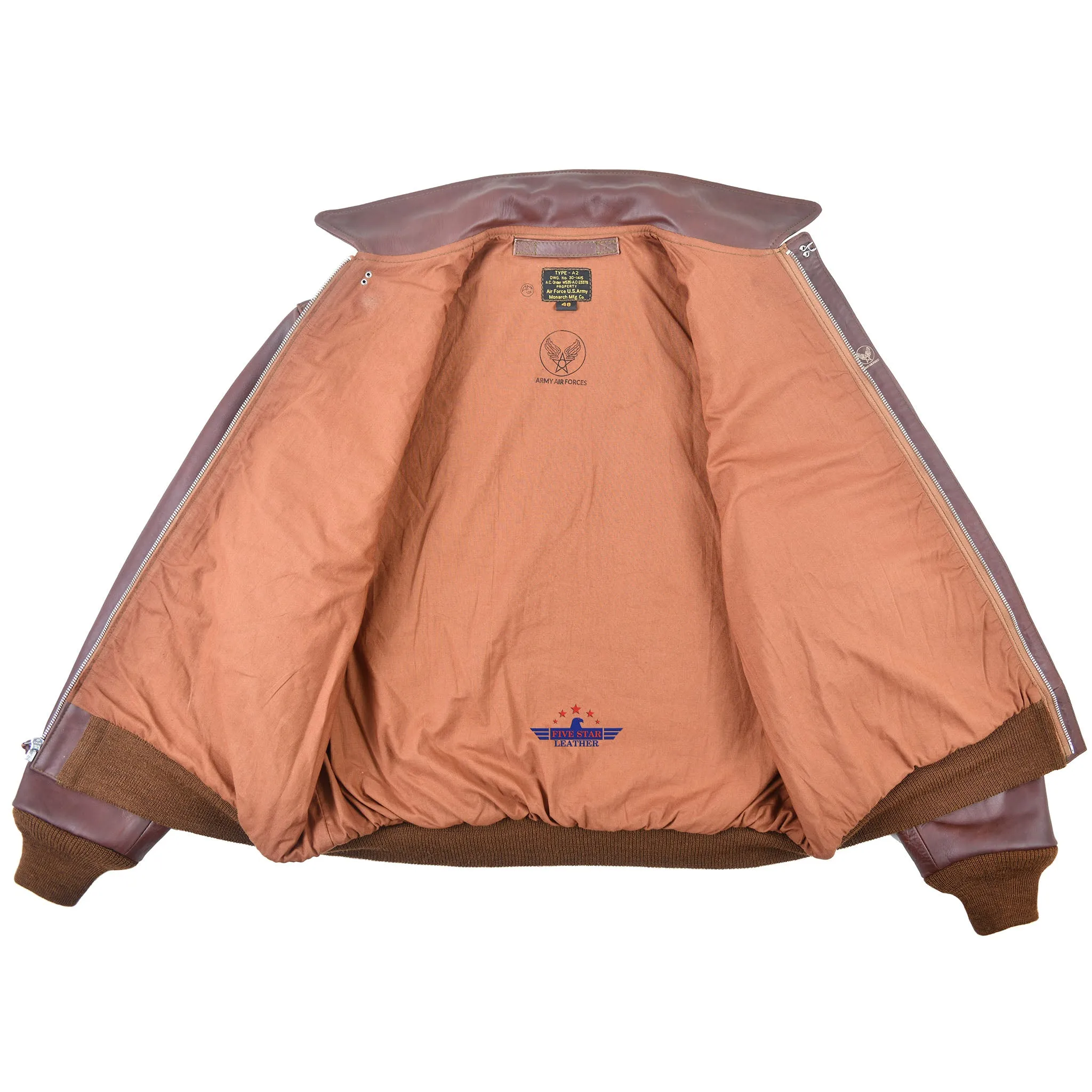 FiveStar Leather Men A2 Repro Monarch Mfg. Co. DWG. No. 301415 A.C. Order W535-A.C-23378 Brown Horsehide sold by Five Star Leather product image thumbnail 5