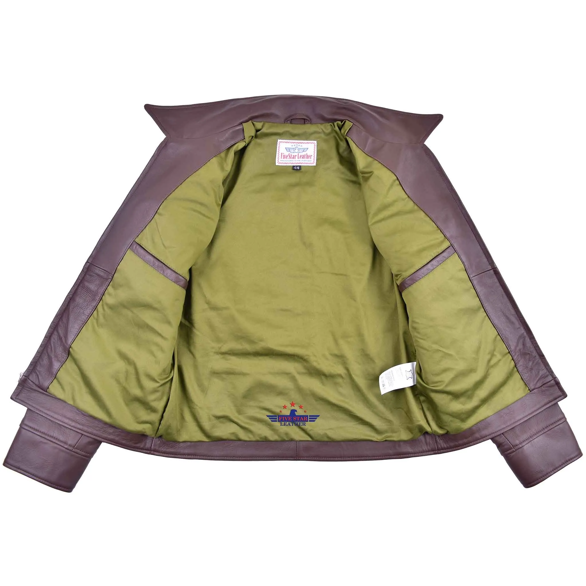 FiveStar Leather Vintage Custom 1930s Horse hide Leather Jacket Mid Brown sold by Five Star Leather product image thumbnail 5