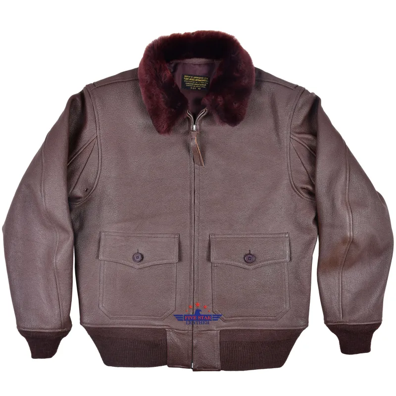 FiveStar Leather Repro G1 Cagleco Sportswear Jacket Mid Brown Goatskin sold by Five Star Leather
