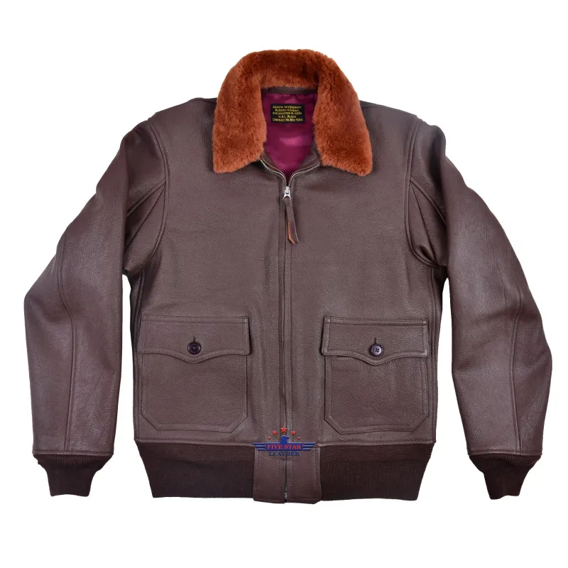 FiveStar Leather Repro M422A Jacket from the H&L block Goatskin Mid Brown sold by Five Star Leather