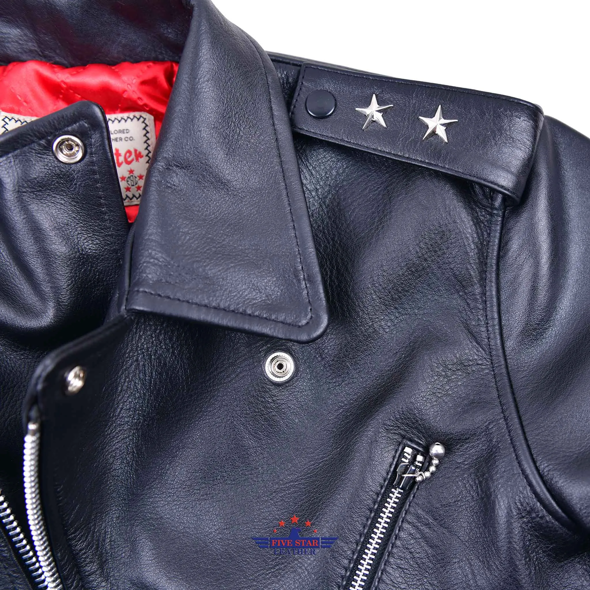 FiveStar Leather 1950's Two Stars Jacket Black Horsehide leather sold by Five Star Leather product image thumbnail 4