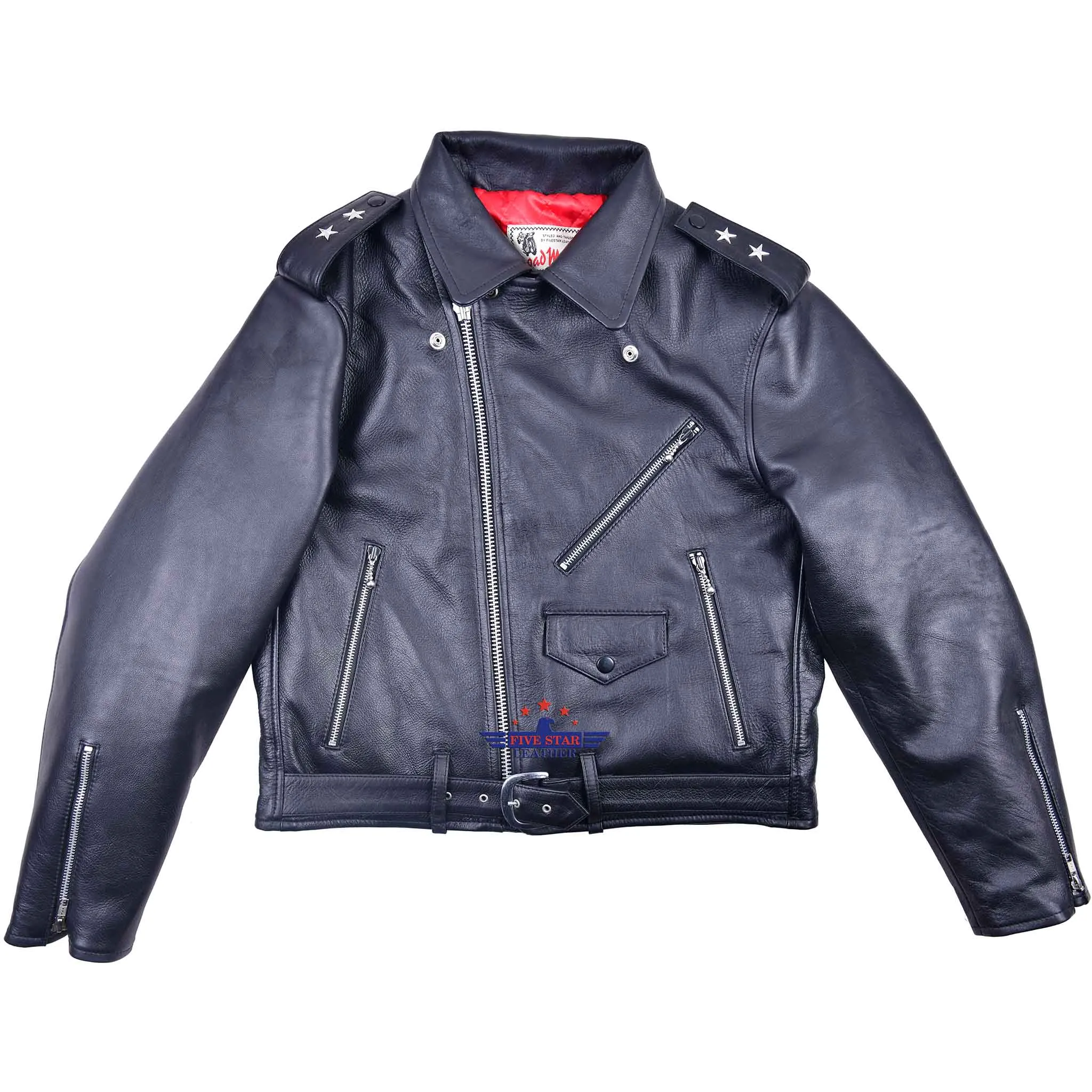 FiveStar Leather 1950's Two Stars Jacket Black Horsehide leather sold by Five Star Leather product image thumbnail 5