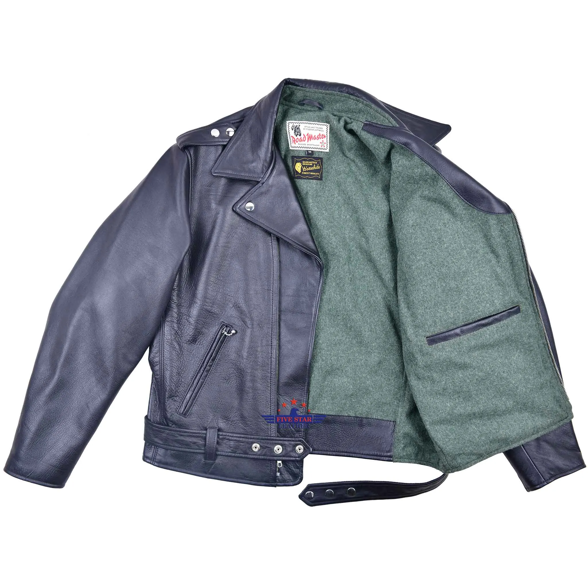 FiveStar Leather 1950's REBEL Jacket Black Horsehide leather sold by Five Star Leather product image thumbnail 5