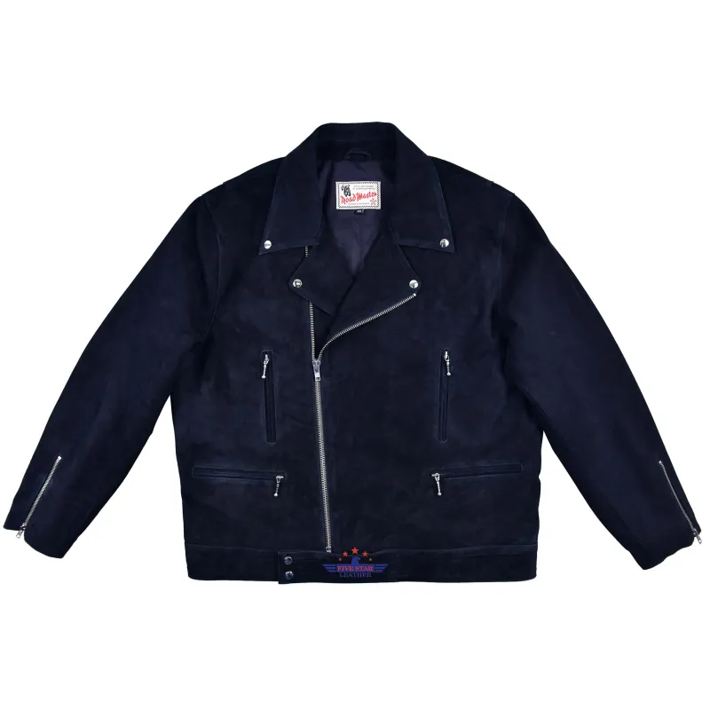 Fivestar Leather Men Road Master Goat Suede Jacket Mokka sold by Five Star Leather