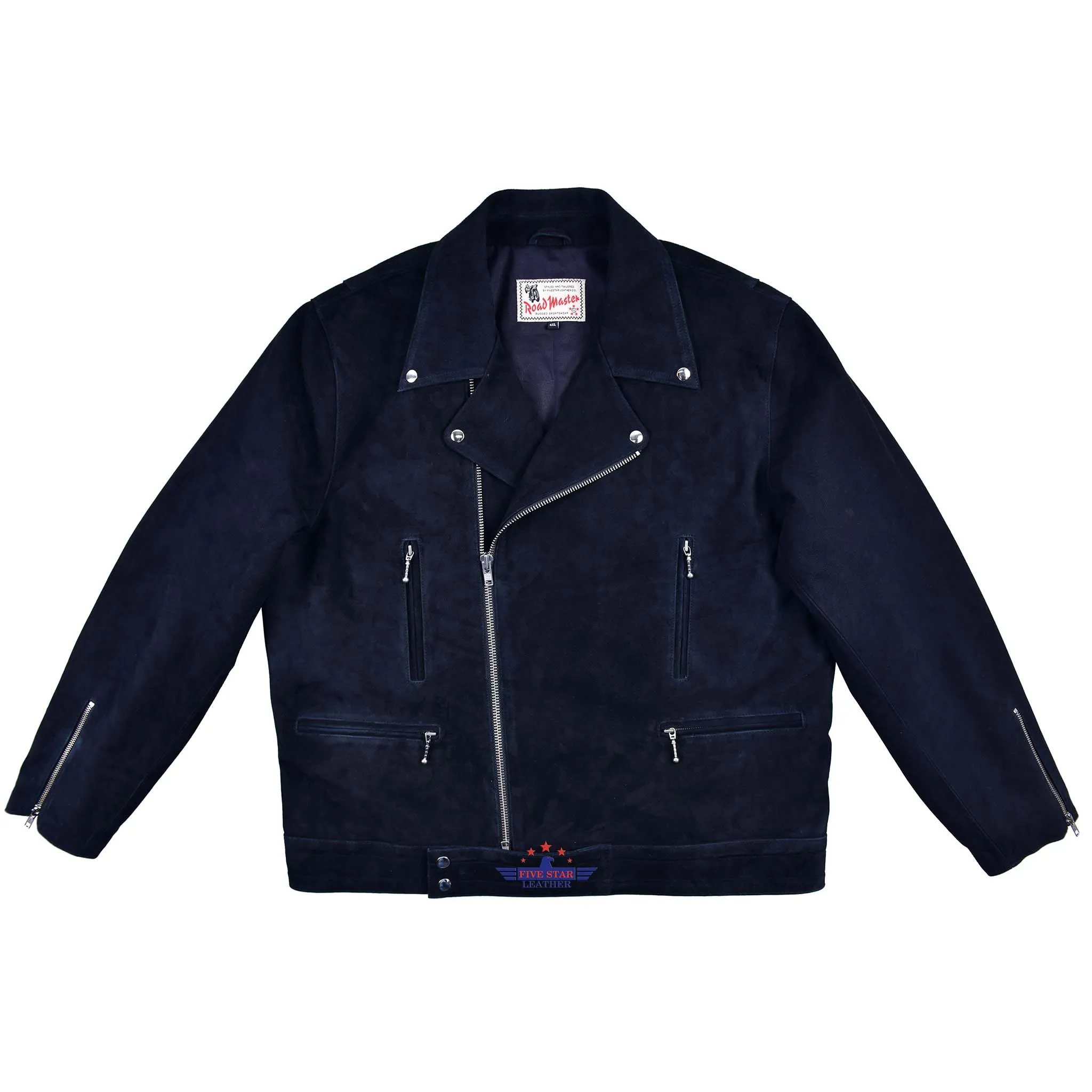 Fivestar Leather Men Road Master Goat Suede Jacket Mokka sold by Five Star Leather