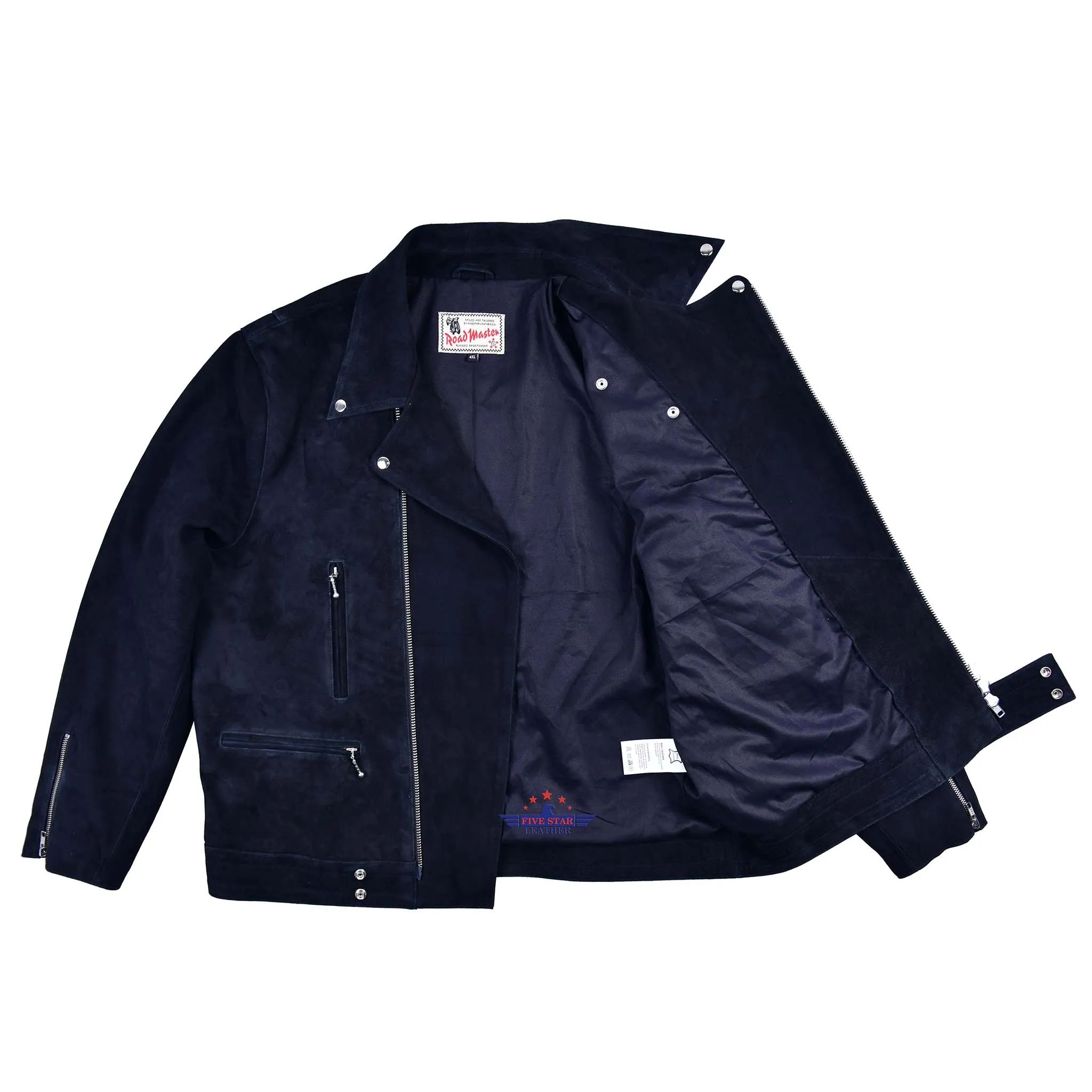 Fivestar Leather Men Road Master Goat Suede Jacket Mokka sold by Five Star Leather product image thumbnail 5