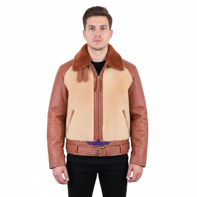 FiveStar Leather 1930s Grizzly Blonde Jacket Real Leather made by Five Star Leather