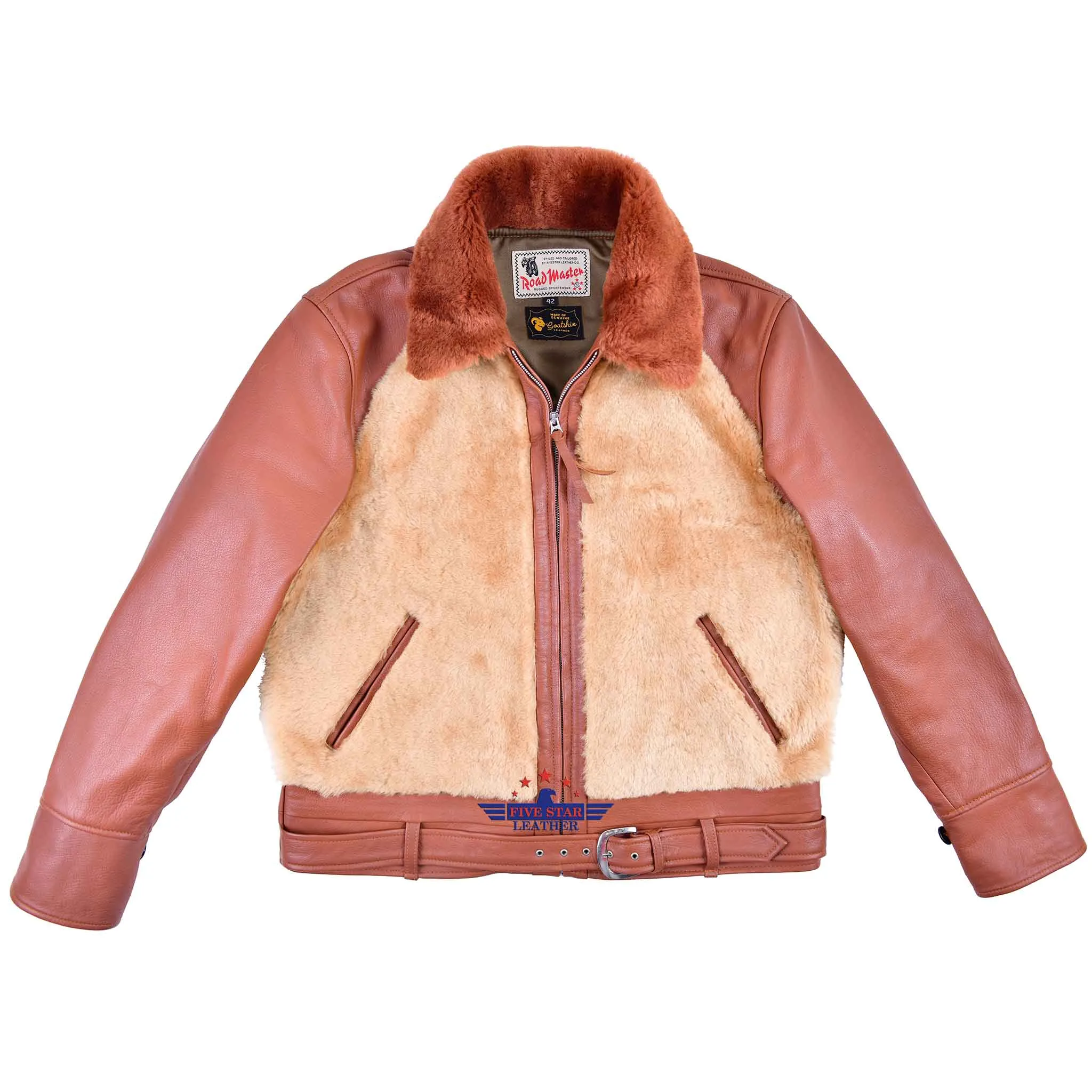 FiveStar Leather 1930s Grizzly Blonde Jacket Real Leather sold by Five Star Leather product image thumbnail 2