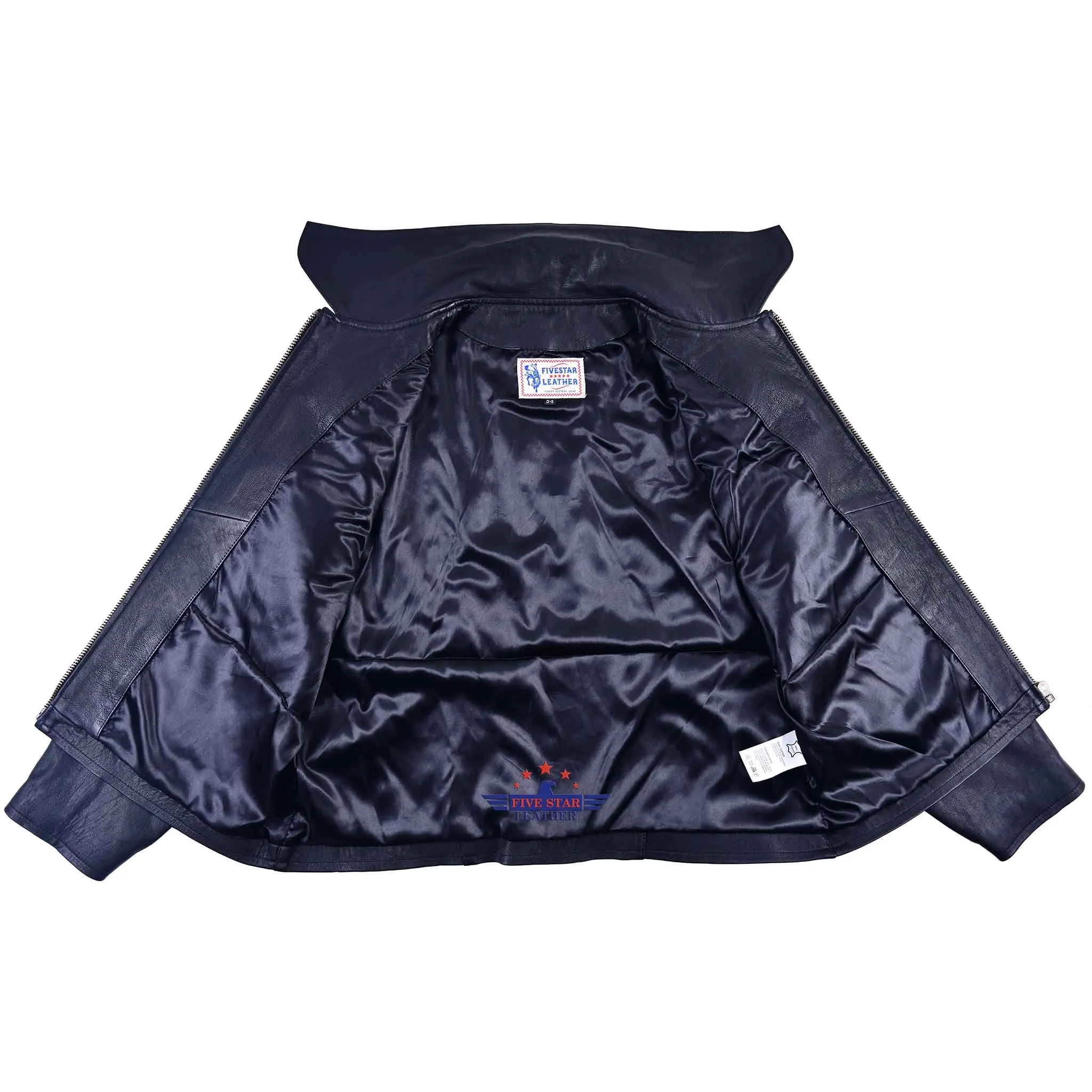 FiveStar Leather Men Vintage Winchester Jacket Black Goatskin sold by Five Star Leather product image thumbnail 4