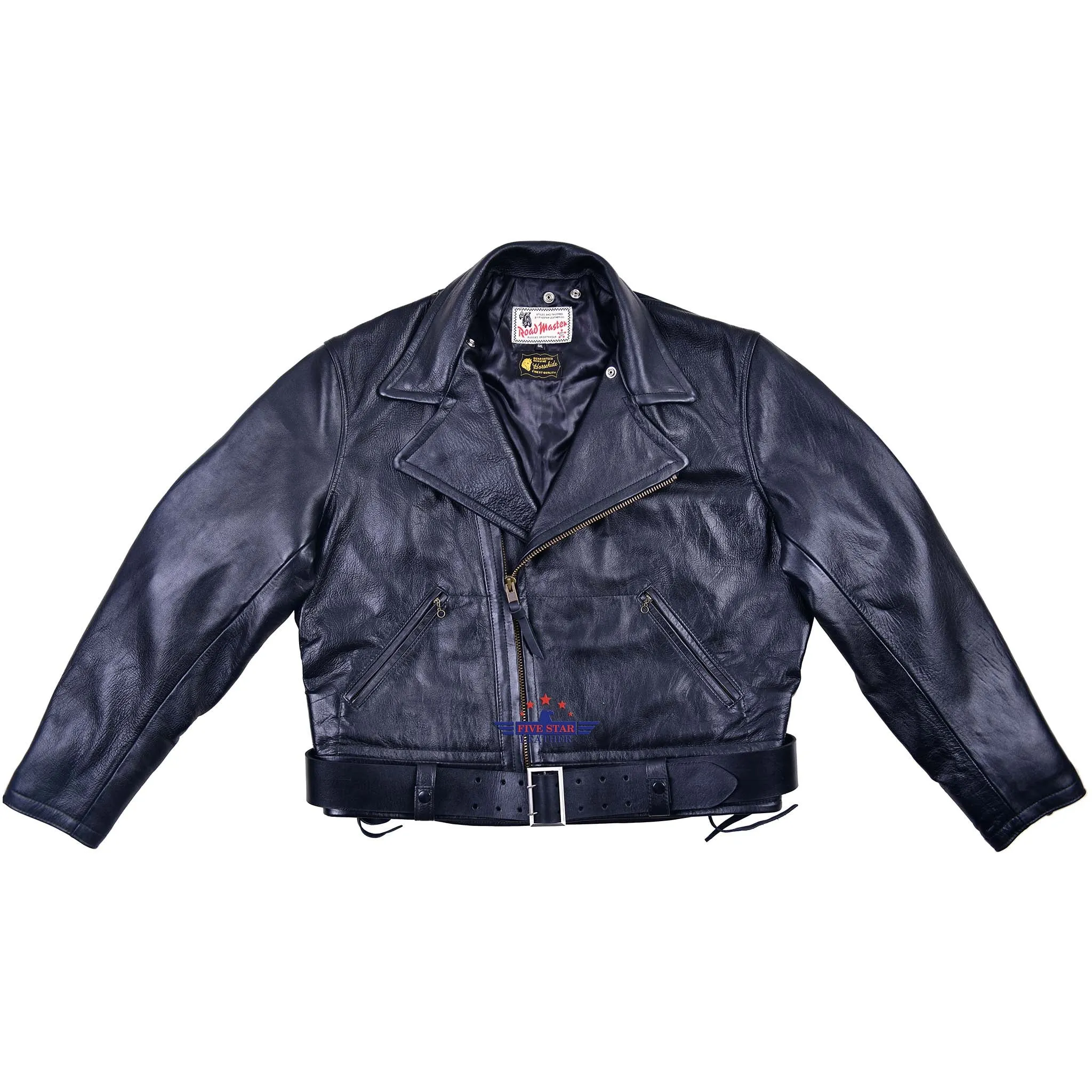 FiveStar Leather Reproduced Men Vintage LAPD Jacket Horsehide Leather Black sold by Five Star Leather product image thumbnail 2