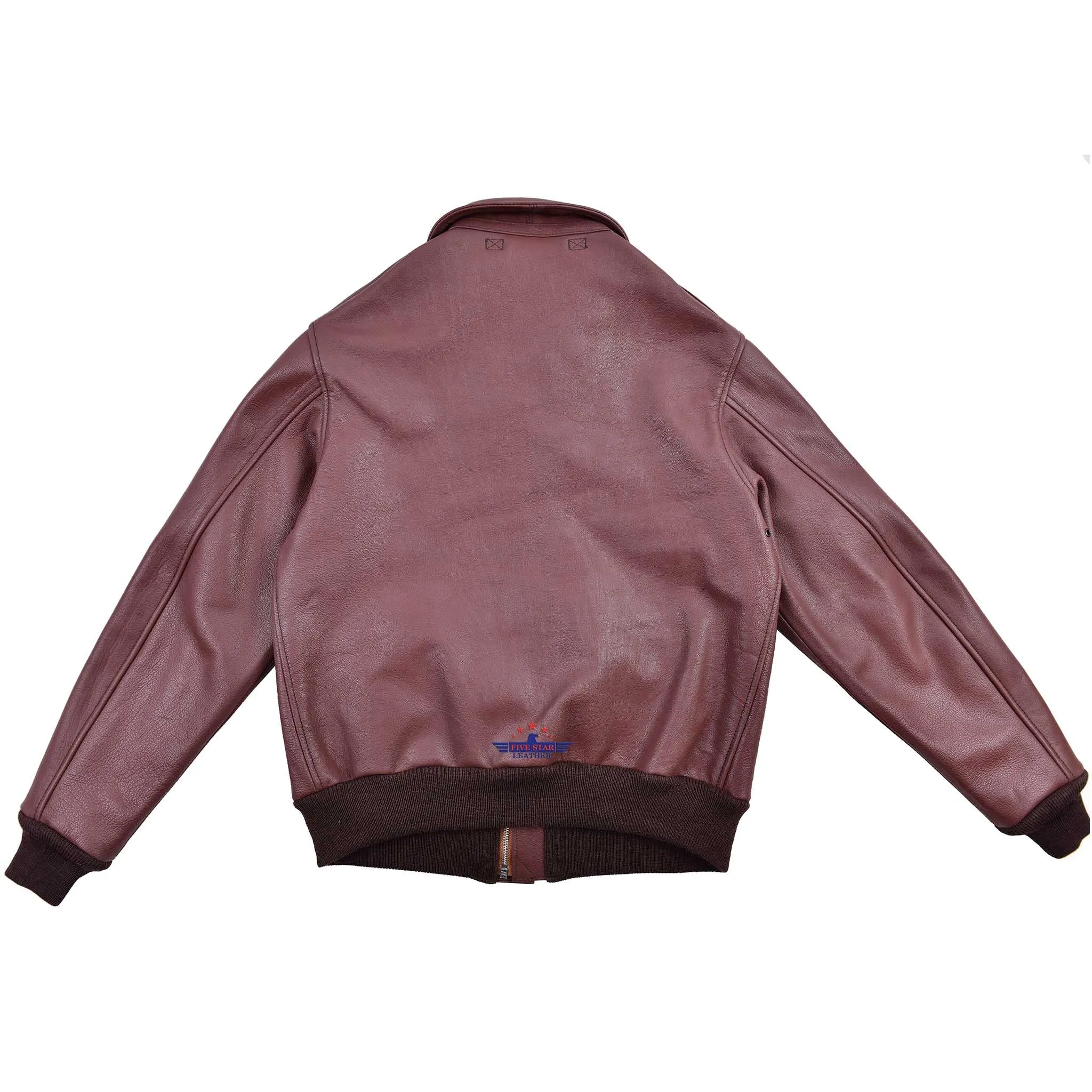 Repro A2 RW Clothing Co Contract No. W535 AC-27752 Real Goat Leather Russet Brown Jacket sold by Five Star Leather product image thumbnail 4