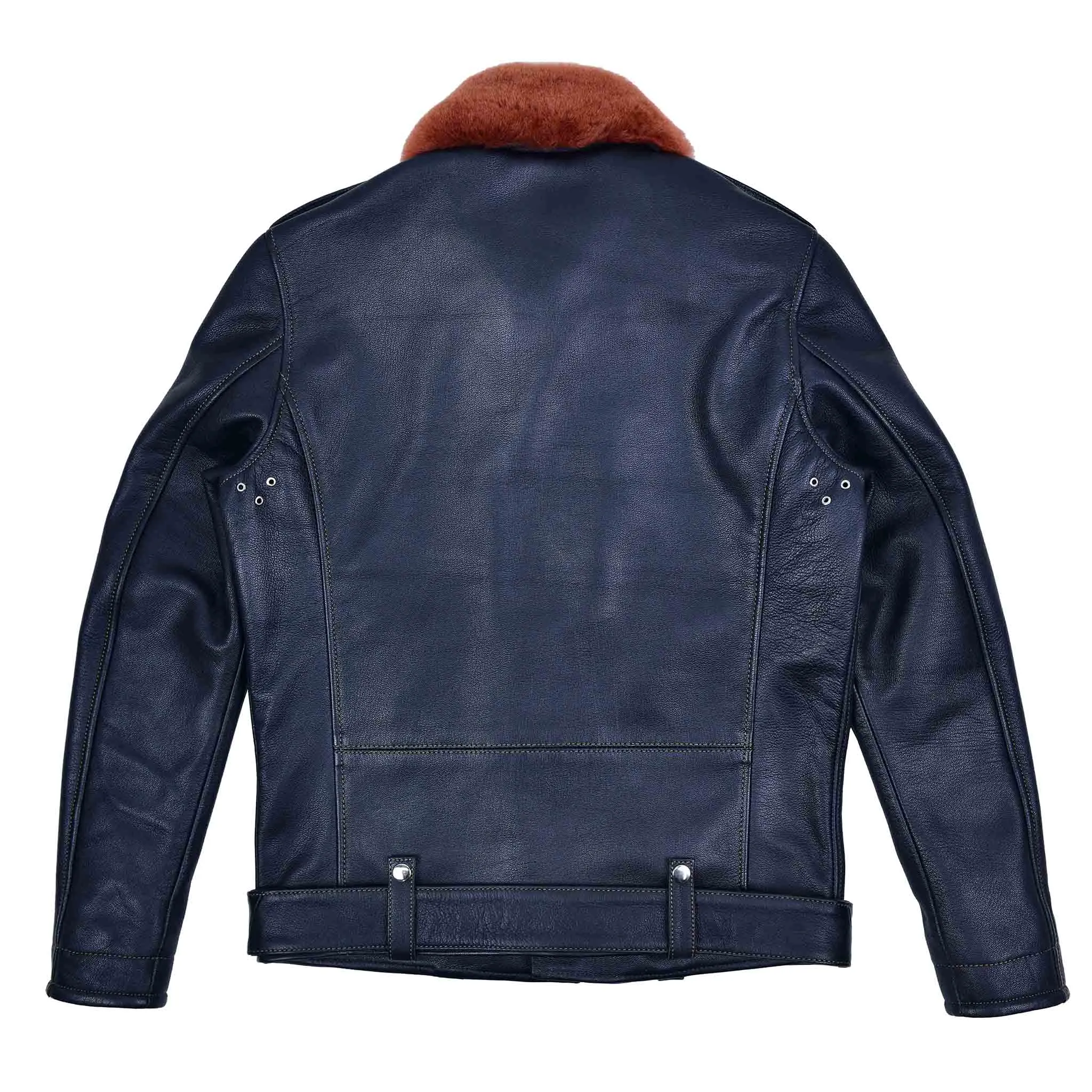 FiveStar Leather Vintage Reverse D Pocket Road Master Men Jacket Black Goatskin sold by Five Star Leather product image thumbnail 3