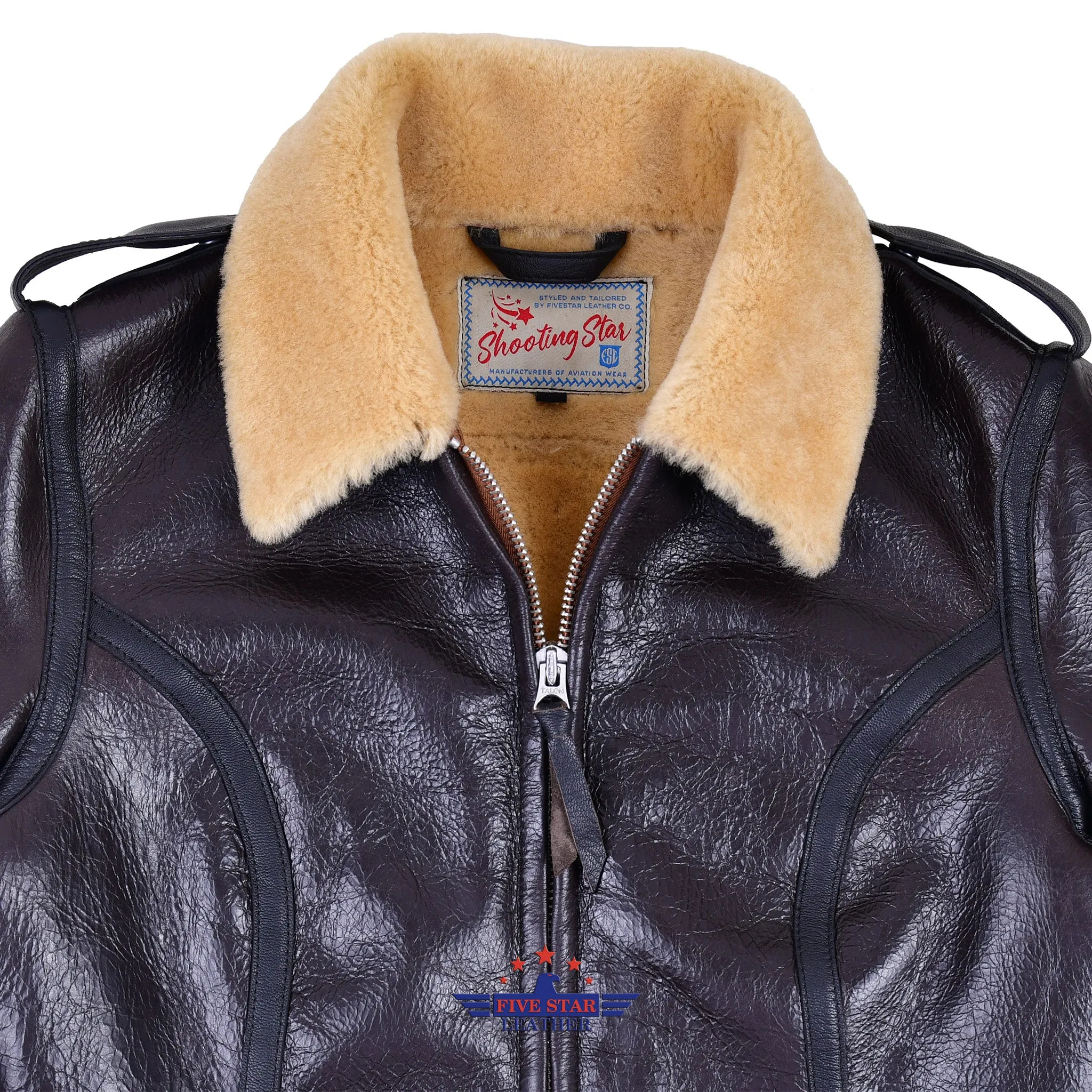 FiveStar Leather Bessie Coleman Sheepskin Aviator Flight Jacket for women sold by Five Star Leather product image thumbnail 4