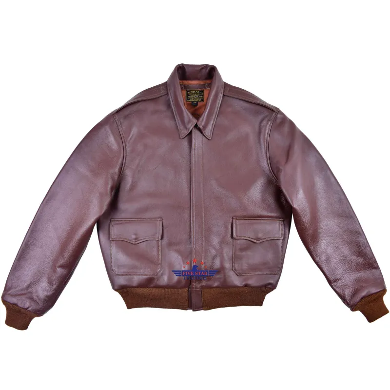 Repro Type A2 United Sheeplined Clothing Co. Order No. 42.18777-P Real Horsehide Leather Russet Brown Jacket sold by Five Star Leather