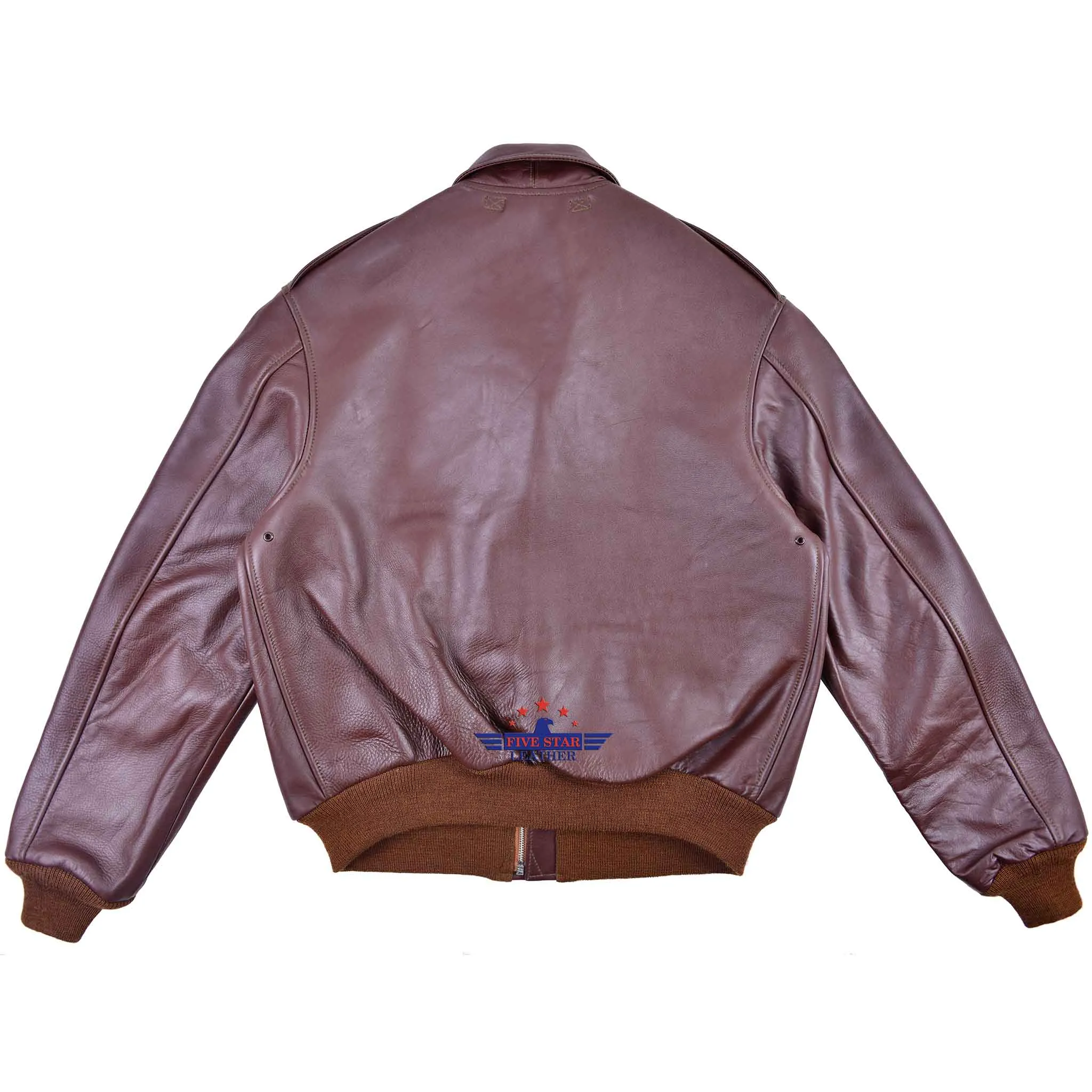 Repro Type A2 United Sheeplined Clothing Co. Order No. 42.18777-P Real Horsehide Leather Russet Brown Jacket sold by Five Star Leather product image thumbnail 2