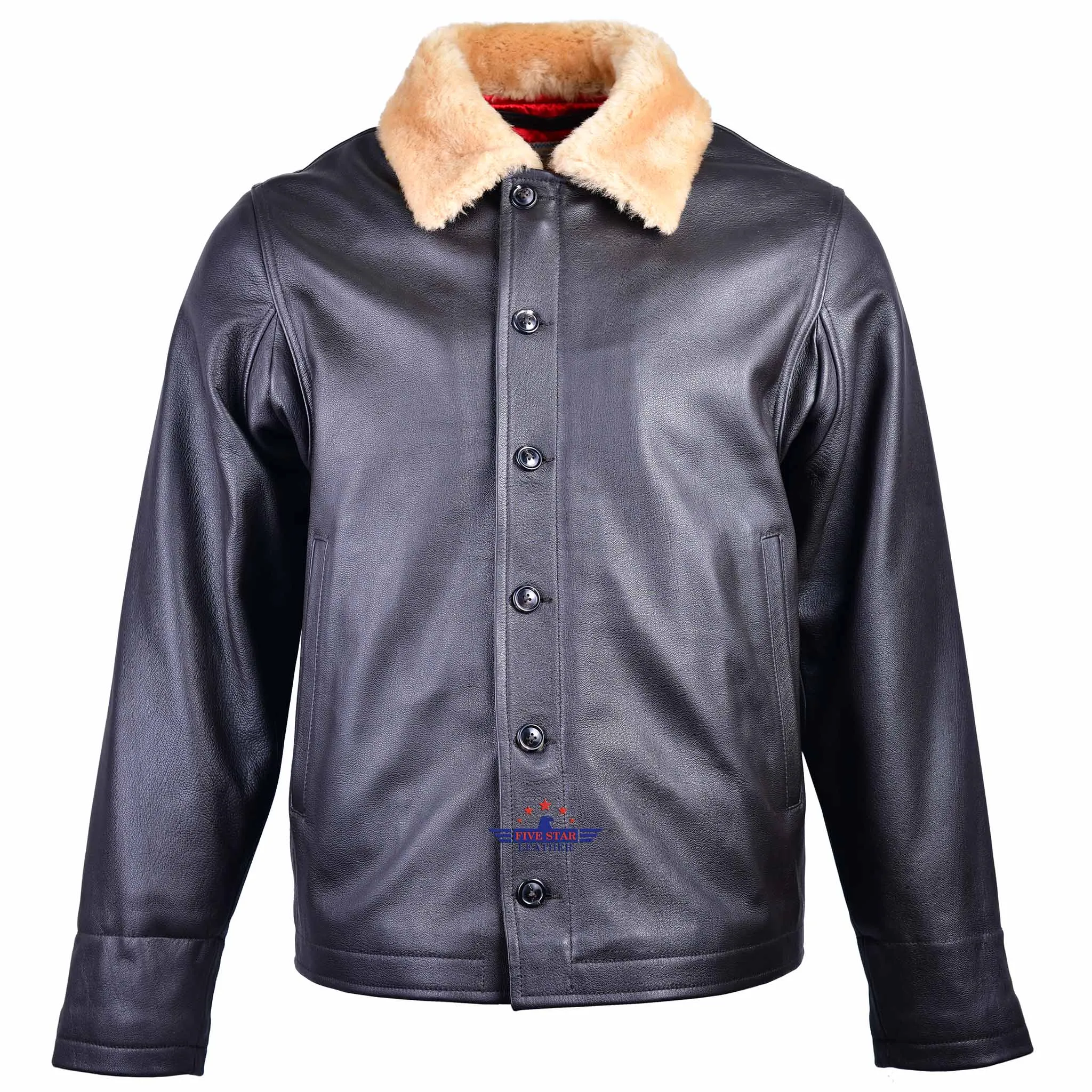 FiveStar Leather Repro Type N1 Deck Flight Jacket Goat Seal Brown sold by Five Star Leather