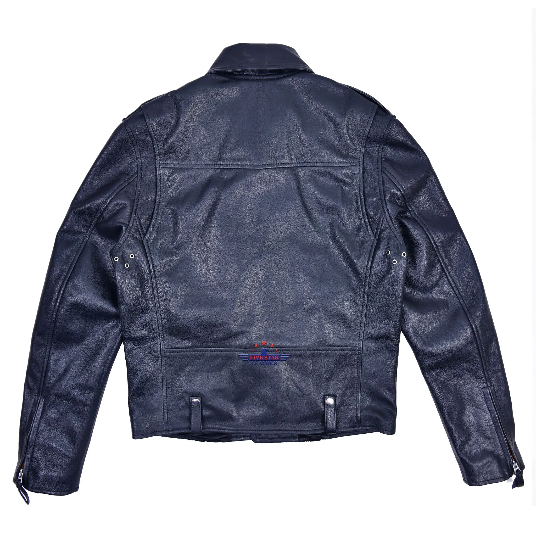 FiveStar Leather Vintage D Pocket Road Master Men Jacket Black Goatskin sold by Five Star Leather product image thumbnail 3