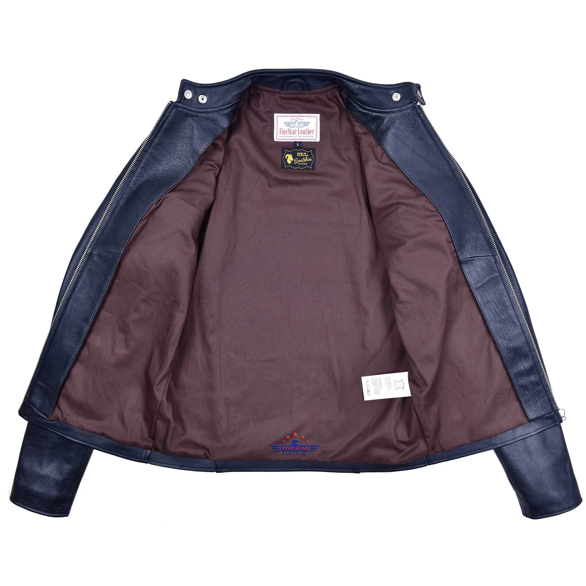 FiveStar Leather Men's Vintage Cafe Racer Black Goatskin Road Master Jacket sold by Five Star Leather product image thumbnail 3