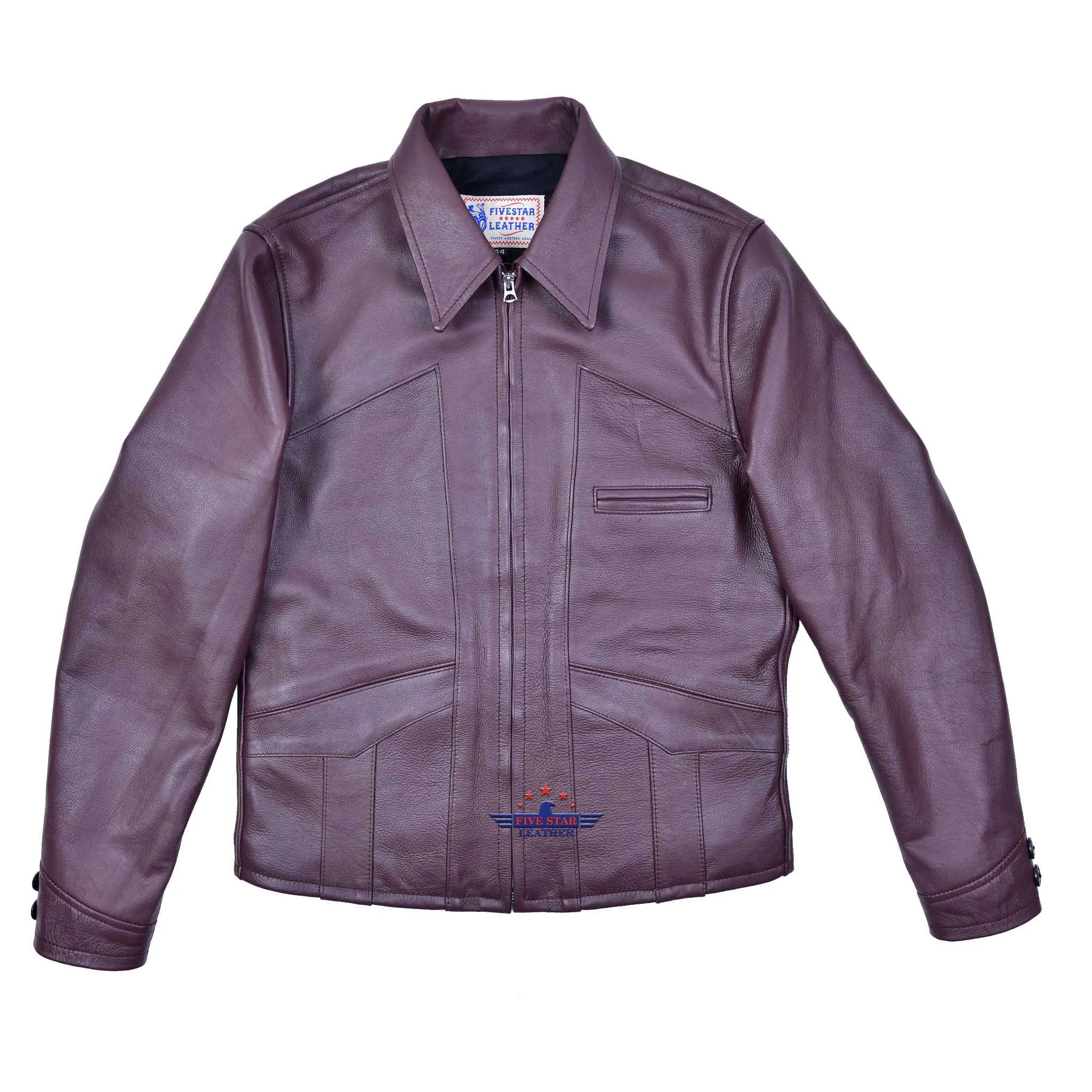 FiveStar Leather Repro 1930s Style Men Steer hide Leather jacket sold by Five Star Leather