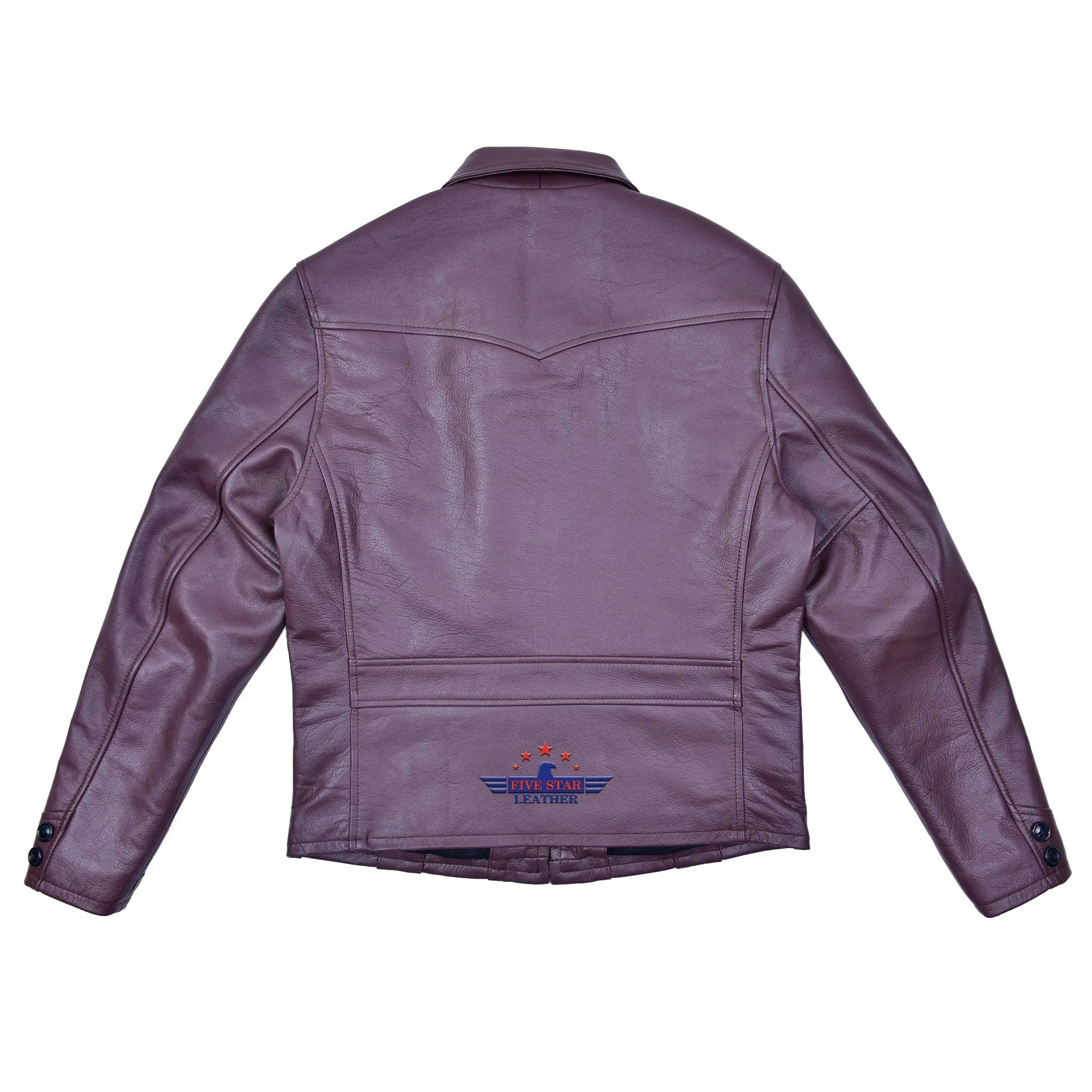 FiveStar Leather Repro 1930s Style Men Steer hide Leather jacket sold by Five Star Leather product image thumbnail 2