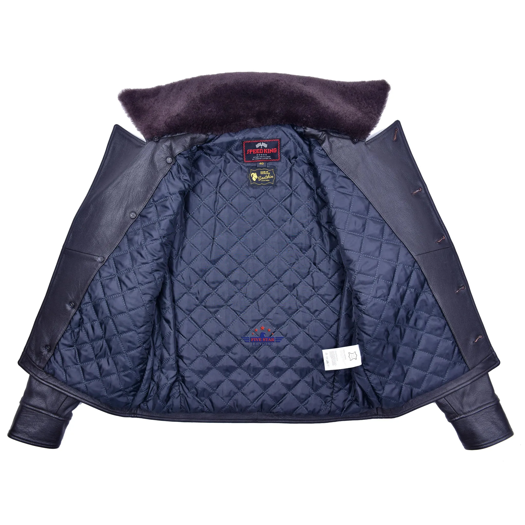 FiveStar Leather 1940s Half belt Jacket Gunrunner Real Goatskin sold by Five Star Leather product image thumbnail 3