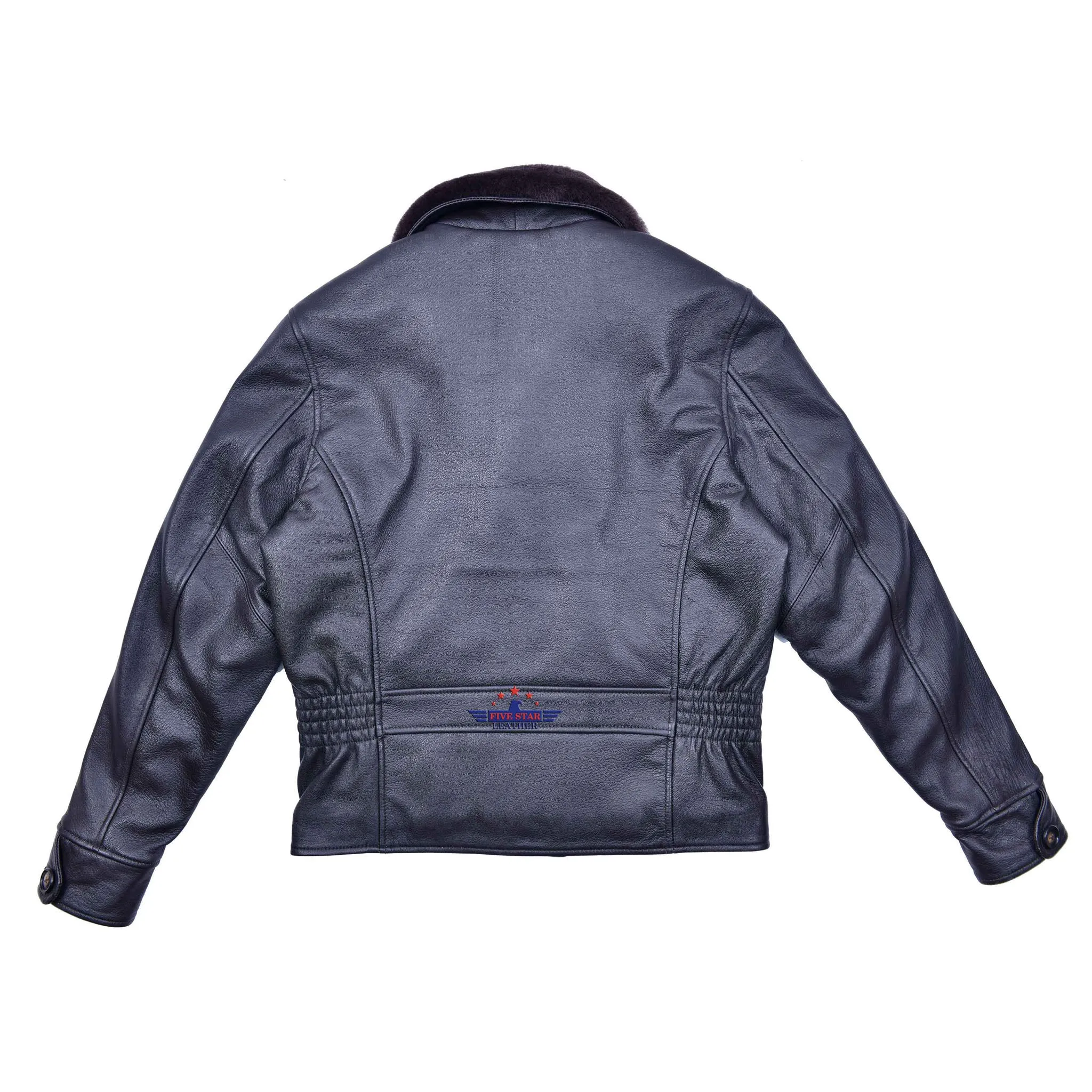 FiveStar Leather 1940s Half belt Jacket Gunrunner Real Goatskin sold by Five Star Leather product image thumbnail 4