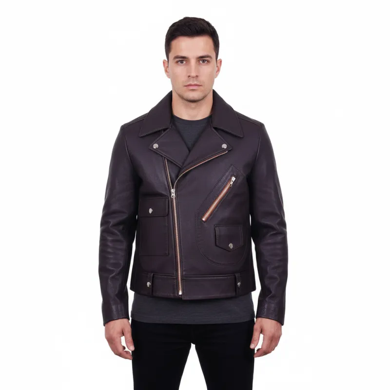 FiveStar Leather Vintage Beck Jacket Goatskin Dark Brown sold by Five Star Leather