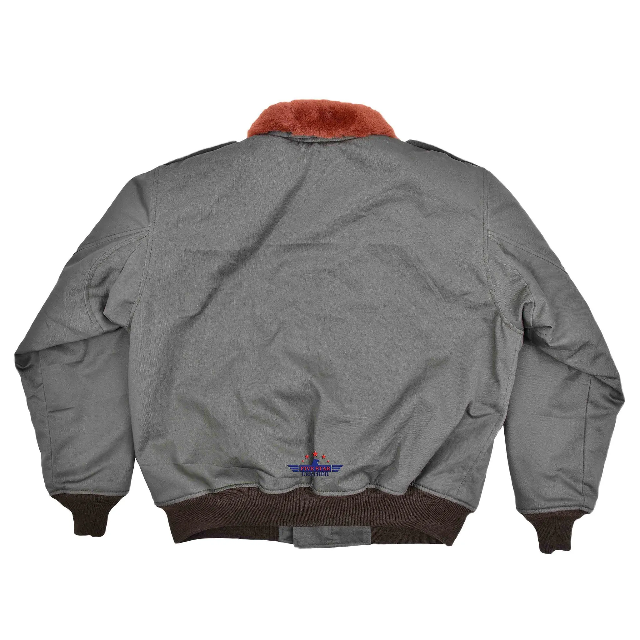 FiveStar Leather Type B10 USAAF Military Cloth Flight Jacket Gray Cotton Fabric sold by Five Star Leather product image thumbnail 2