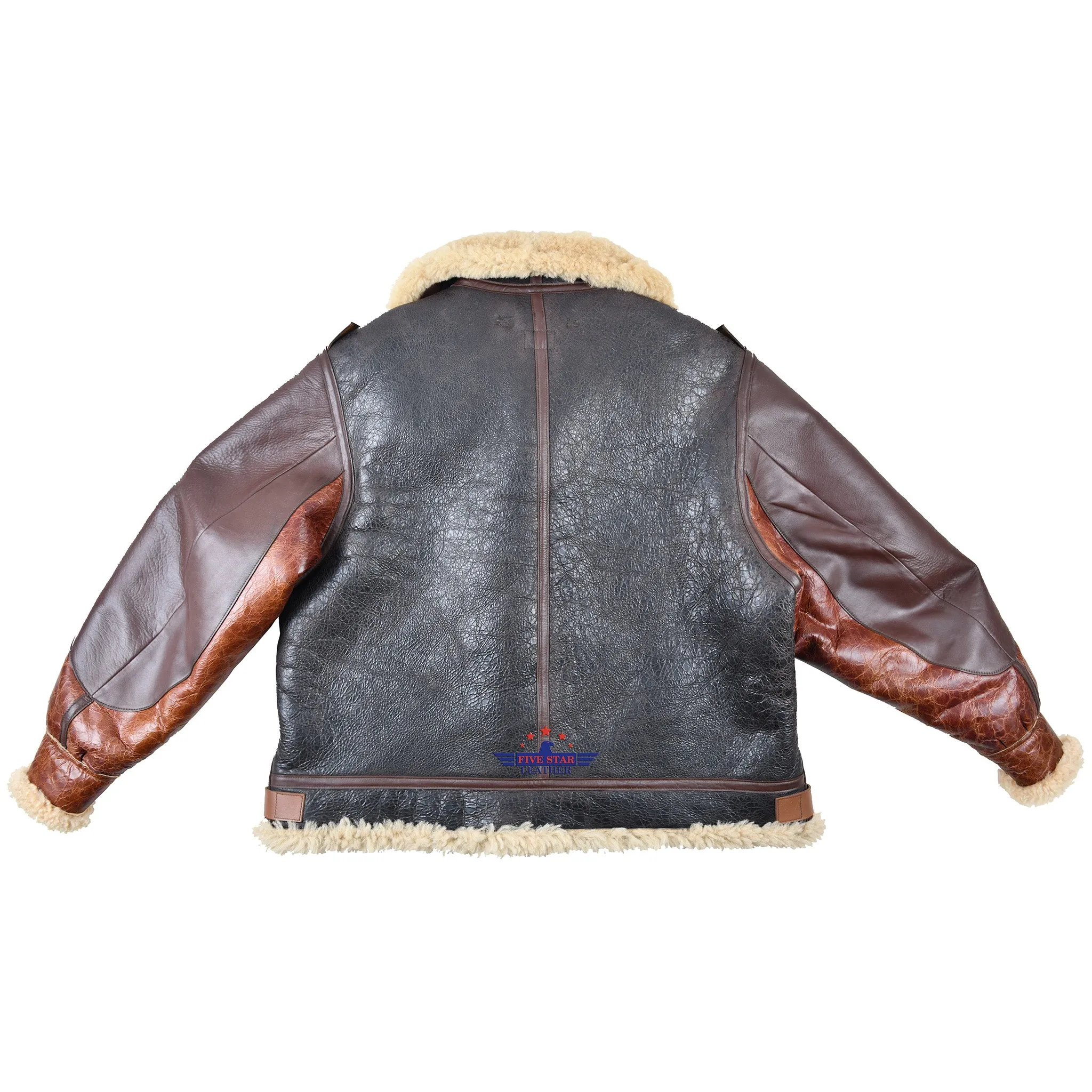 FiveStar Leather Repro of Type B-3 DWG. No. 33H5595 A.C. Contract No. W535 AC-1943 Two Tone Sheepskin Jacket sold by Five Star Leather product image thumbnail 2
