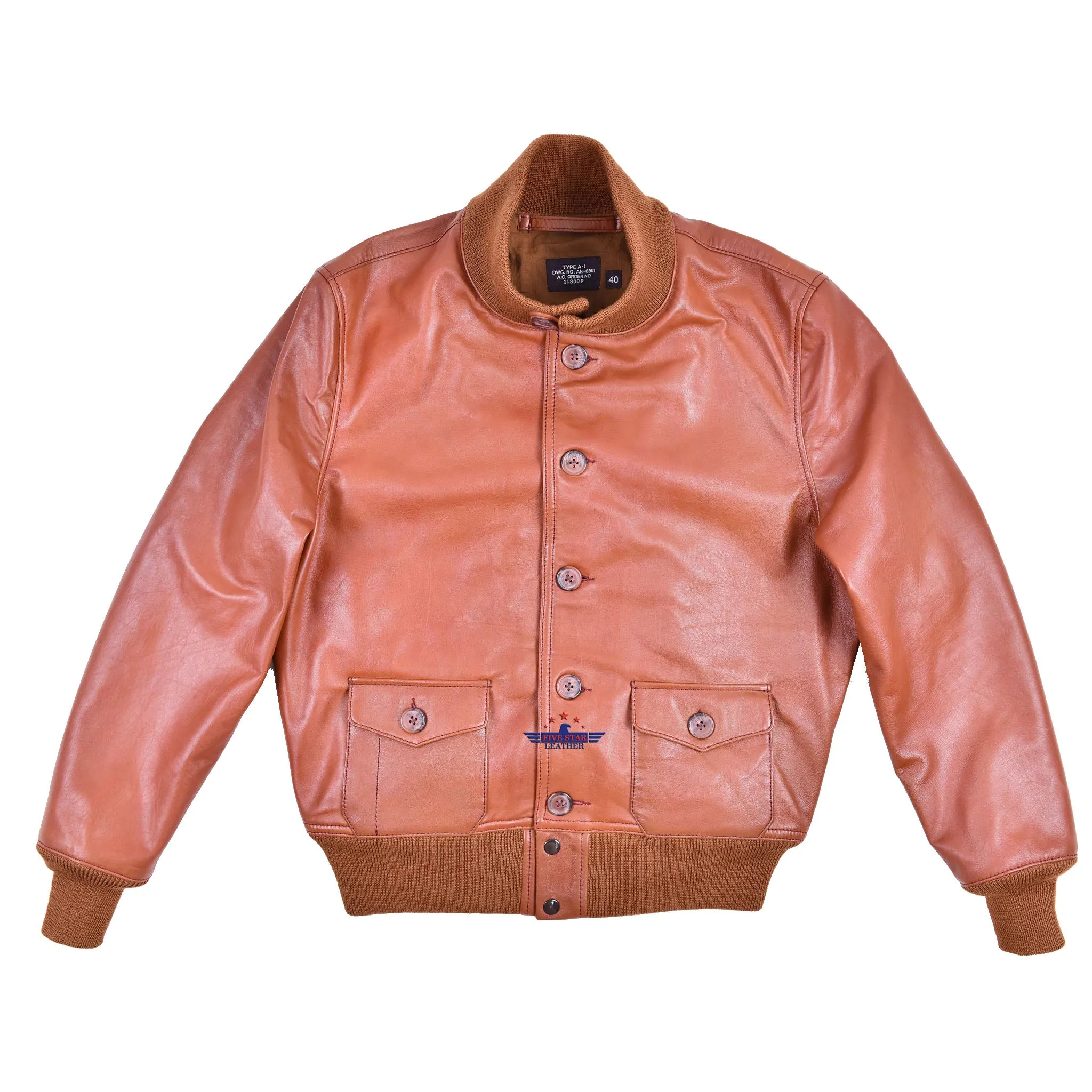 FiveStar Leather Repro Type A-1 Aviator Flight Jacket Capeskin Leather sold by Five Star Leather