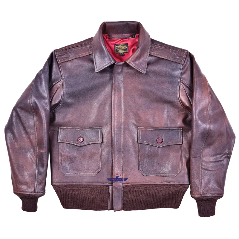 FiveStar Leather Vintage WWII ANJ-3 Army and Navy Real Leather Flight Jacket sold by Five Star Leather