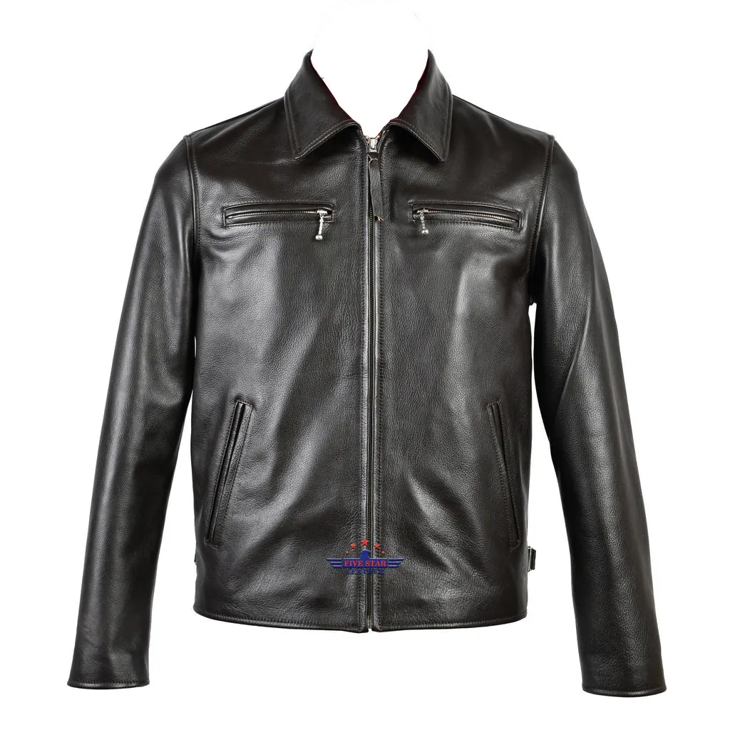 Civilian Vintage 1930's Classic Men Real Leather Jacket cafe racer sold by Five Star Leather product image thumbnail 3