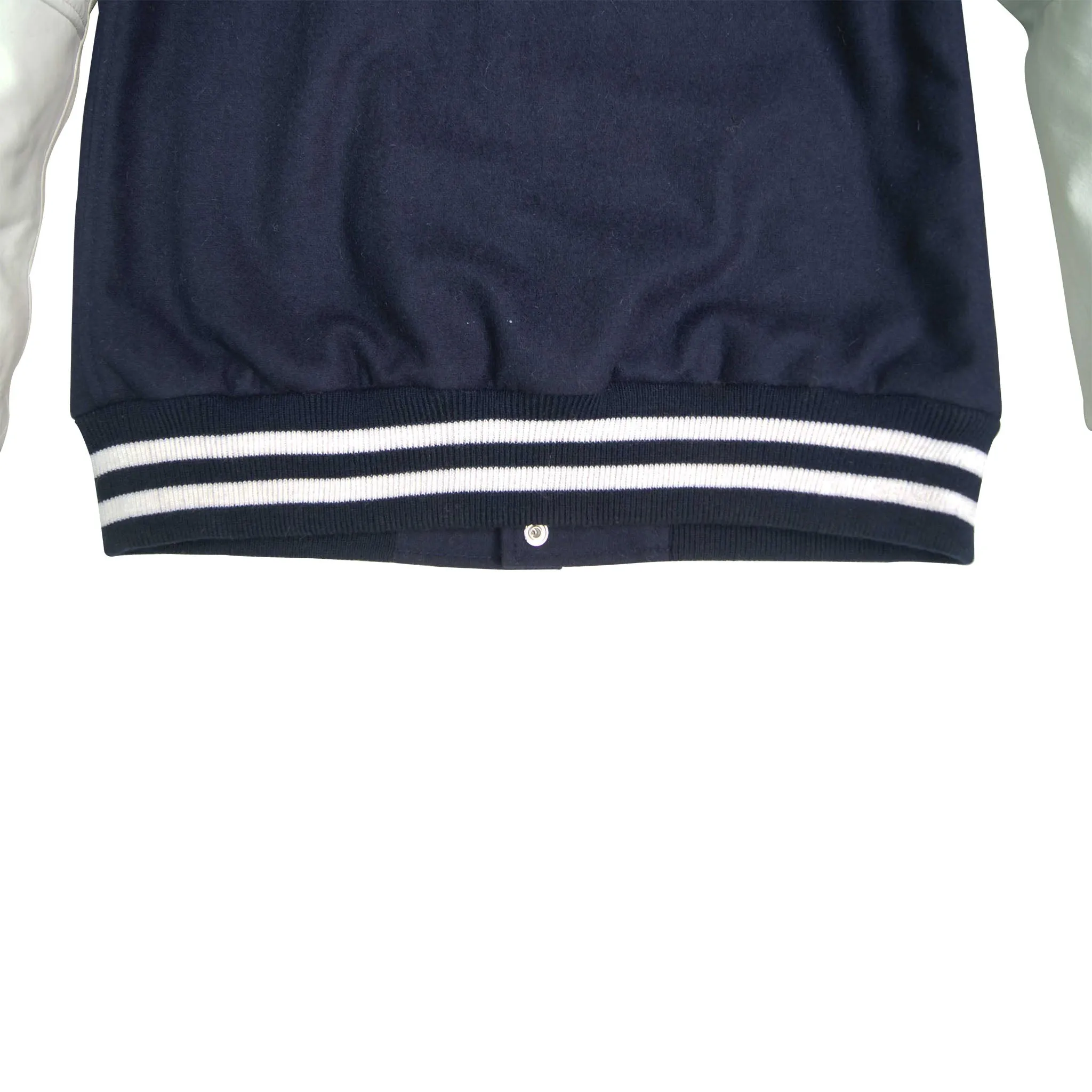 Men Real Leather Sleeve Varsity Baseball Bomber College Wool Jacket Blue & White sold by Five Star Leather product image thumbnail 5
