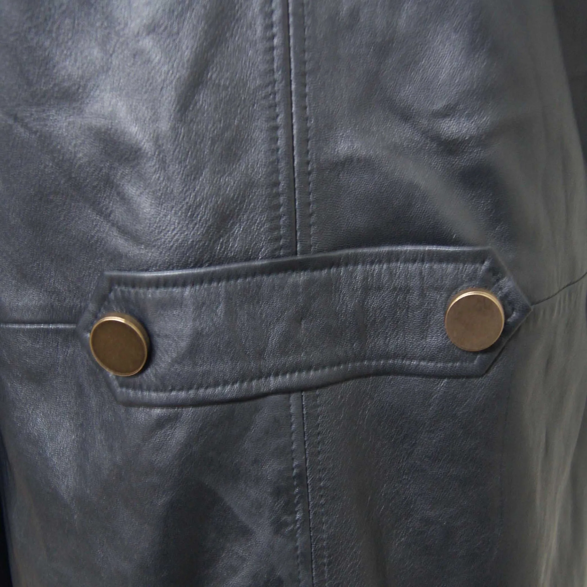 Men REAL SHEEP SKIN LEATHER Black TAILCOAT Steampunk Jacket Dress Coat GOTHIC sold by Five Star Leather product image thumbnail 5