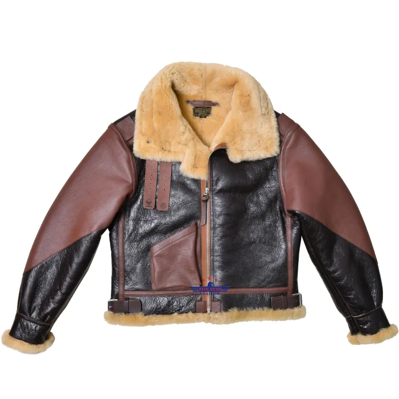 Men's Classic B-3 WWII Real Sheep shearling Bomber Pilot US Air Corps Jacket sold by Five Star Leather
