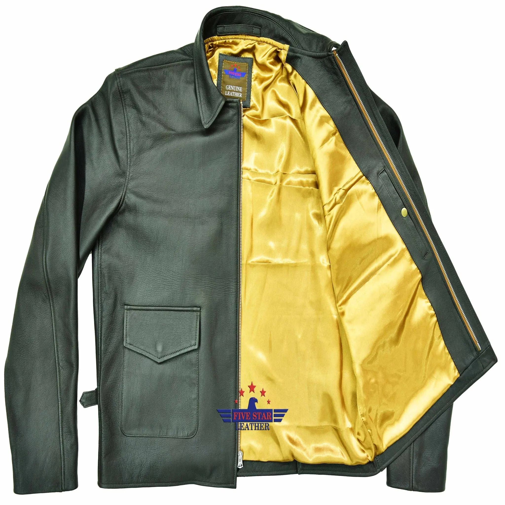 Mens Real Leather G8 Navy Aviation Wing Force Military Naval Armed Flying Jacket sold by Five Star Leather product image thumbnail 4