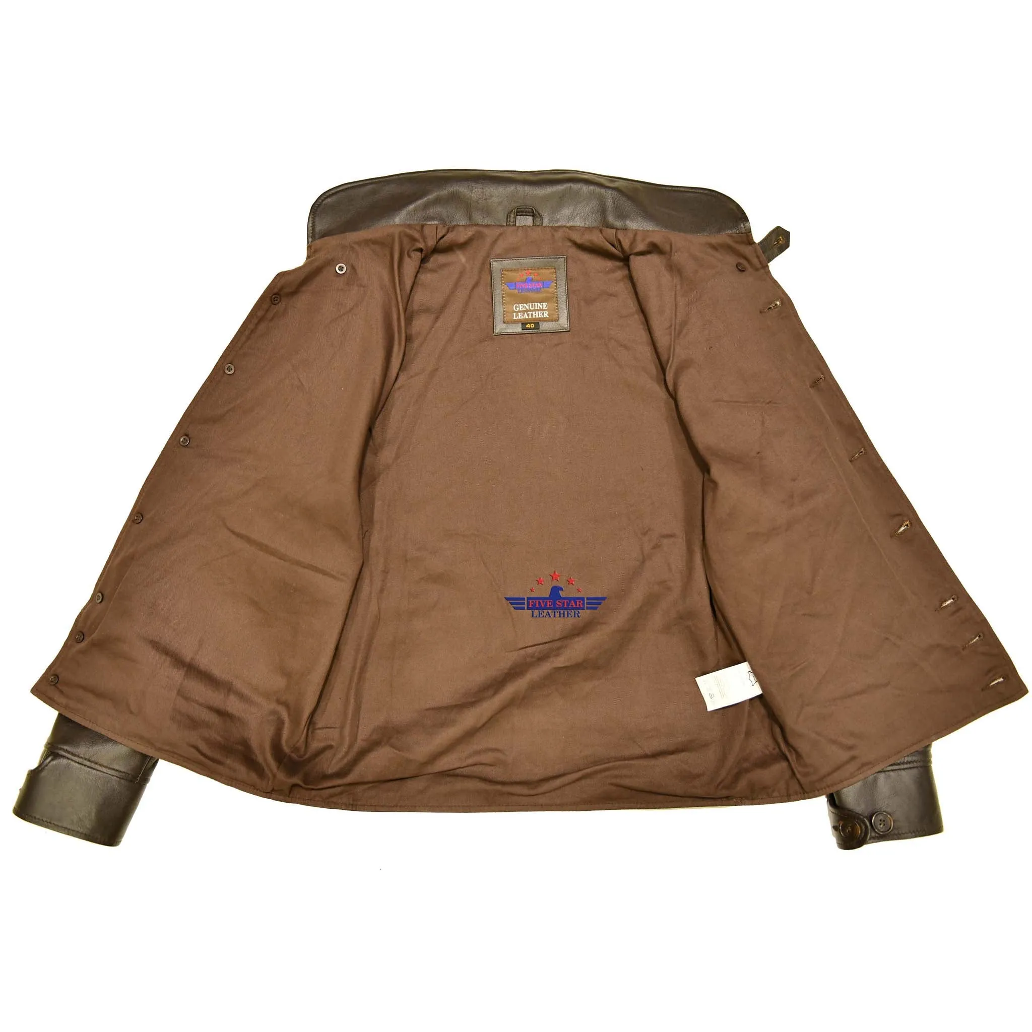 Men's Repro 1930's Vintage Cossack Real Goatskin Leather Jacket sold by Five Star Leather product image thumbnail 4