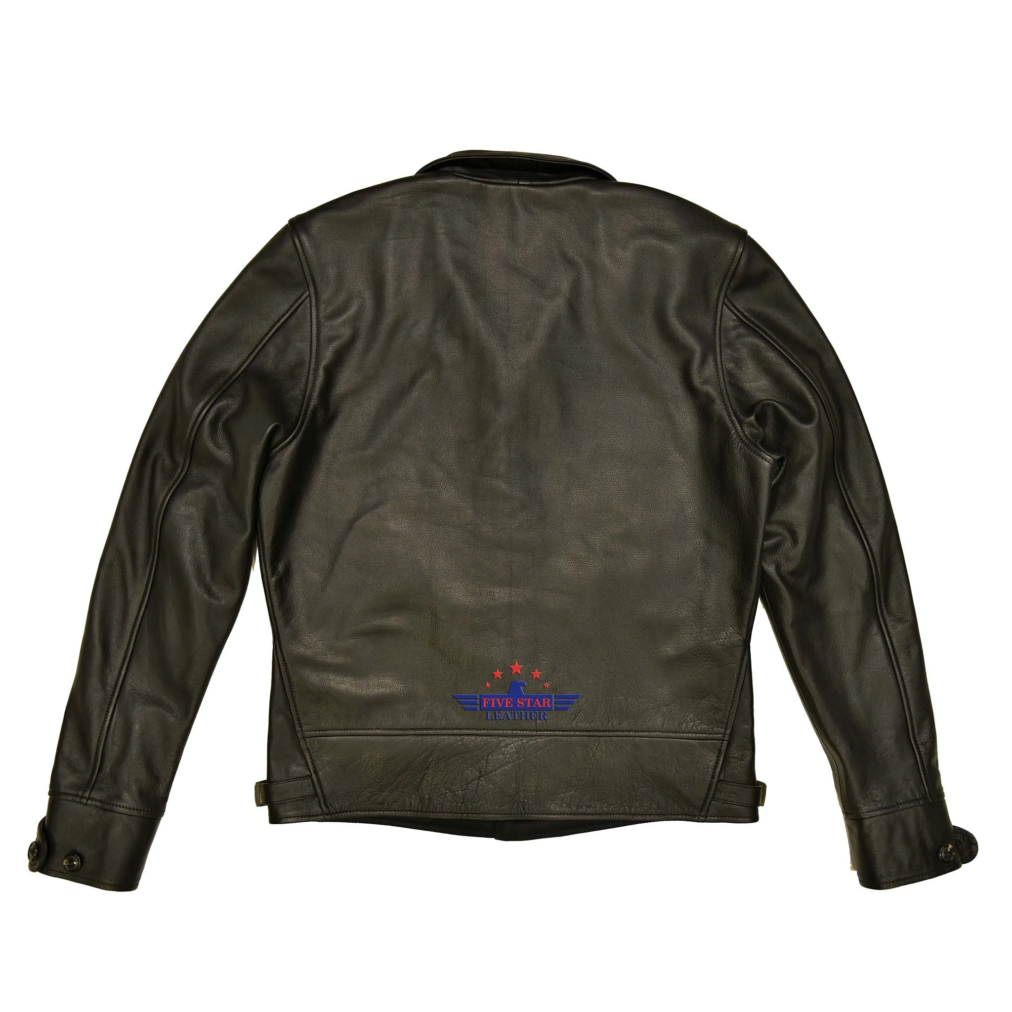 Men's Repro 1930's Vintage Cossack Real Black Steerhide Leather Jacket sold by Five Star Leather product image thumbnail 2