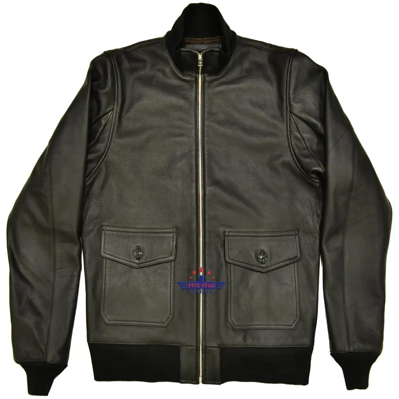 Vintage Amelia Earhart Aviatrix Military Flight Pilot Real Goatskin Seal Brown Leather Jacket sold by Five Star Leather