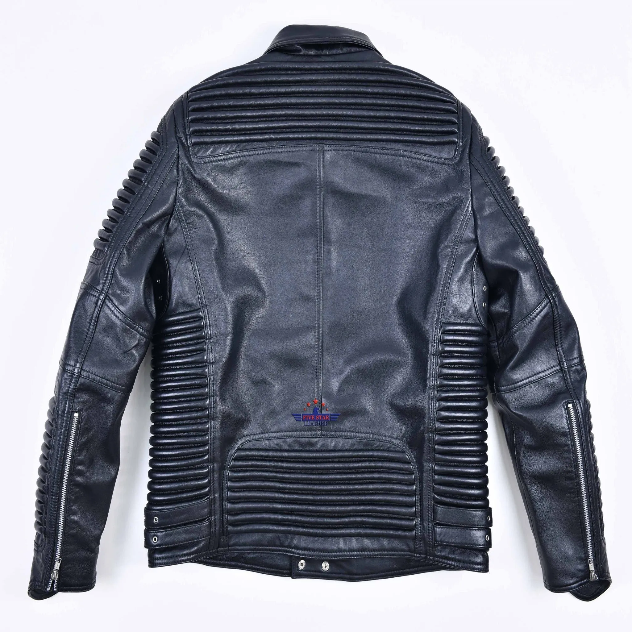 God Gift Men Black BUILD FOR SPEED Real Leather Jacket sold by Five Star Leather product image thumbnail 2