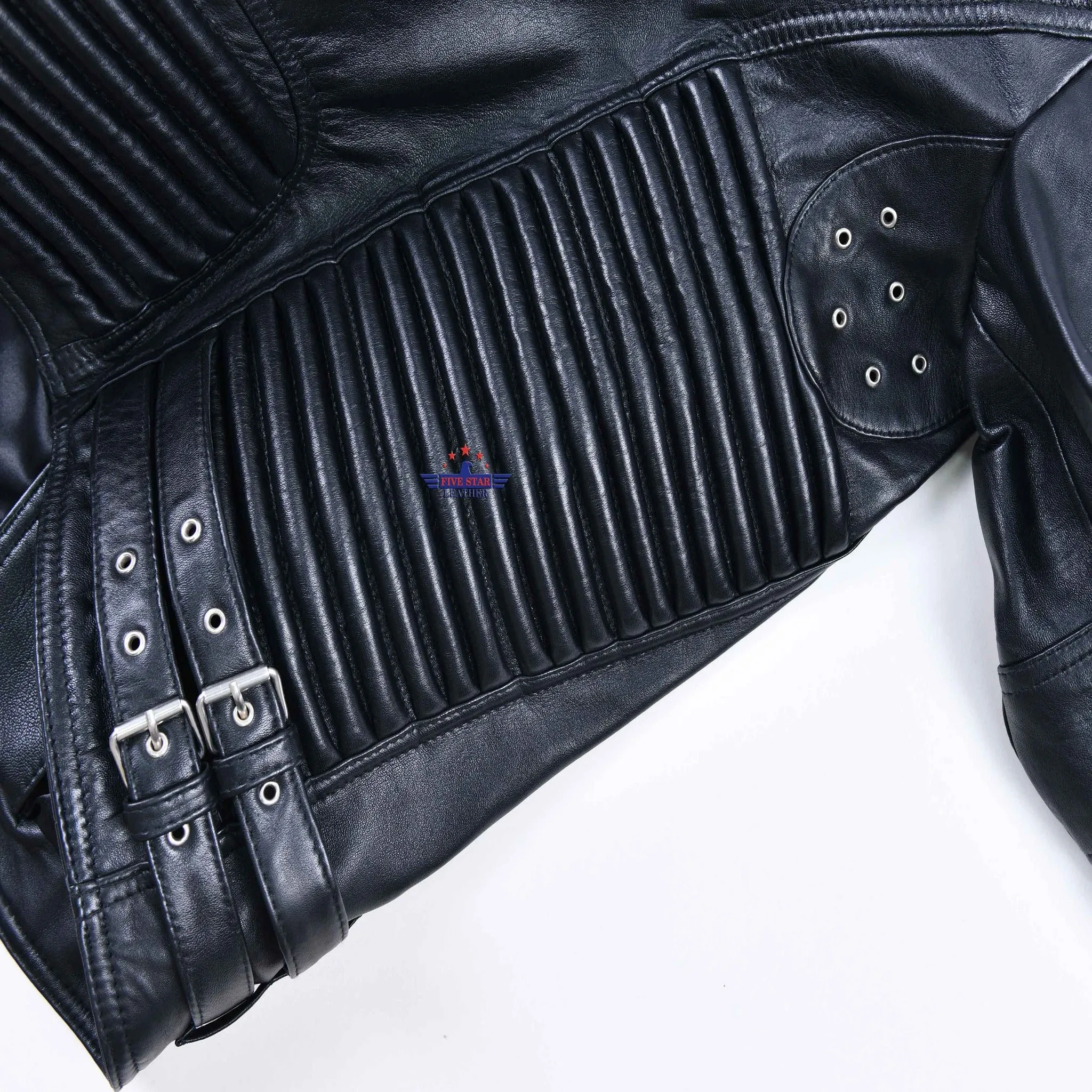 God Gift Men Black BUILD FOR SPEED Real Leather Jacket sold by Five Star Leather product image thumbnail 5