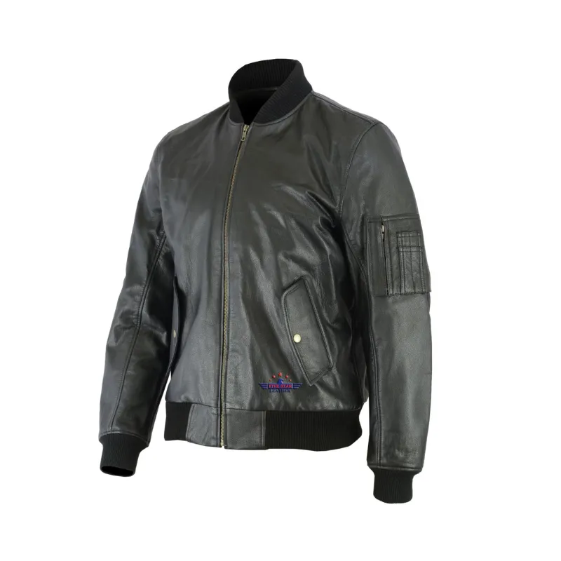 MA-1 Army Pilot Bomber Military Real Goat Leather Men Jacket sold by Five Star Leather