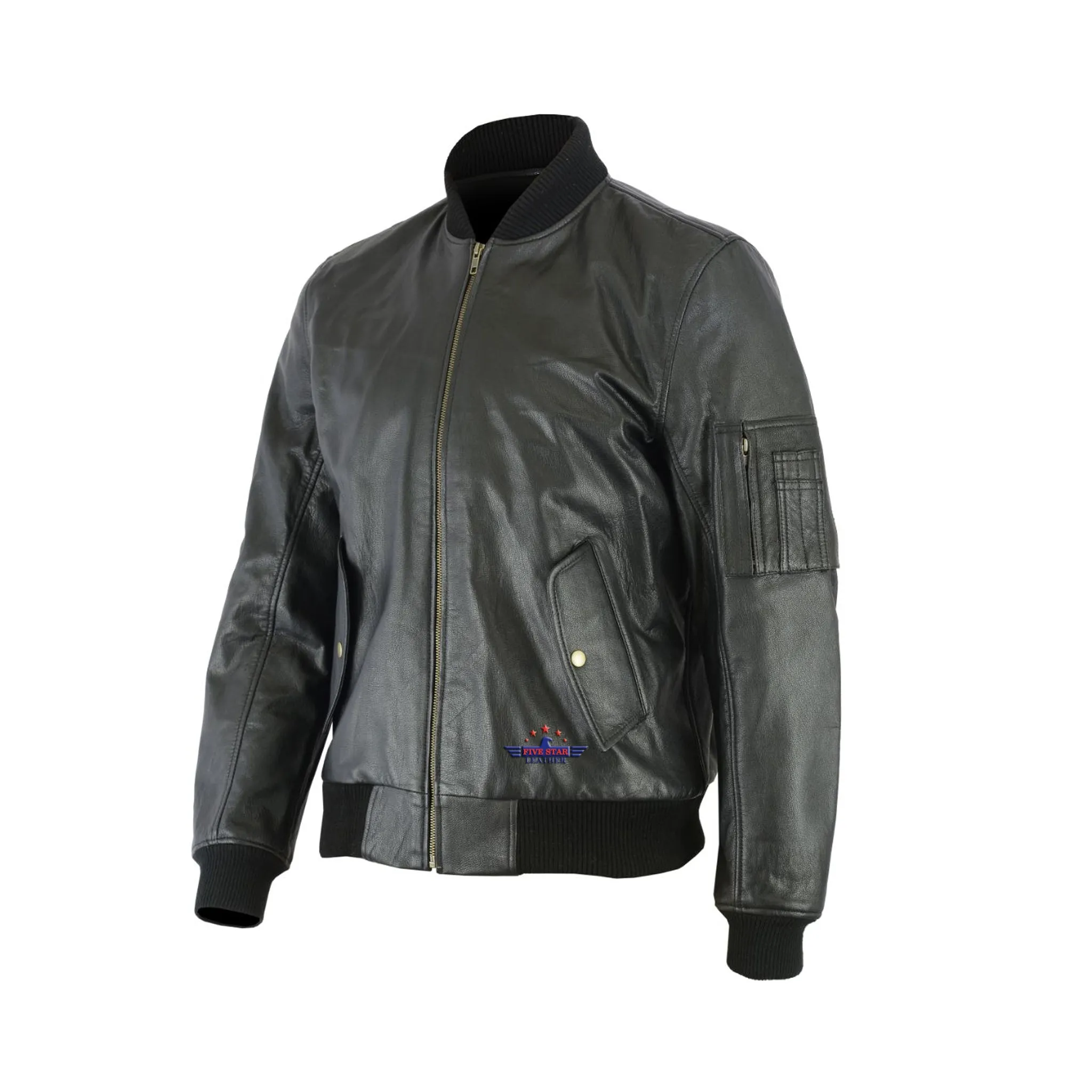 MA-1 Army Pilot Bomber Military Real Goat Leather Men Jacket sold by Five Star Leather