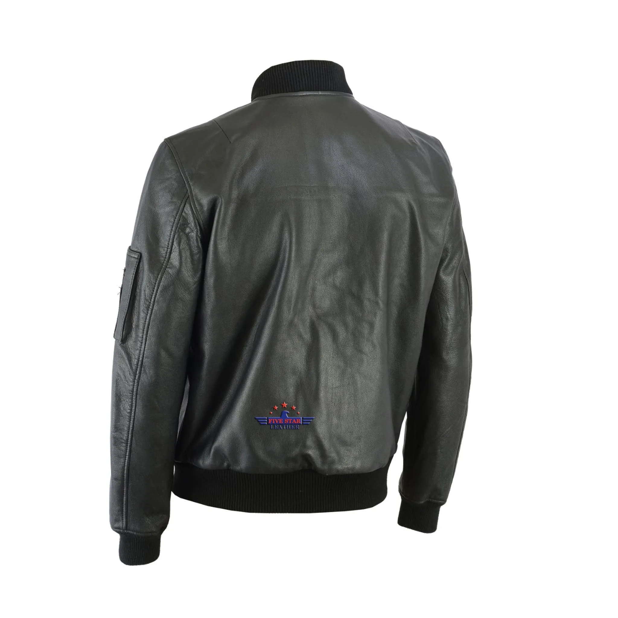 MA-1 Army Pilot Bomber Military Real Goat Leather Men Jacket sold by Five Star Leather product image thumbnail 2