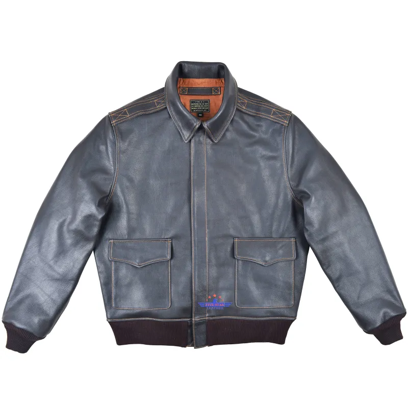 Men A2 Repro 1939 Werber Sportswear Military Flight Seal Brown Goatskin Leather Jacket sold by Five Star Leather
