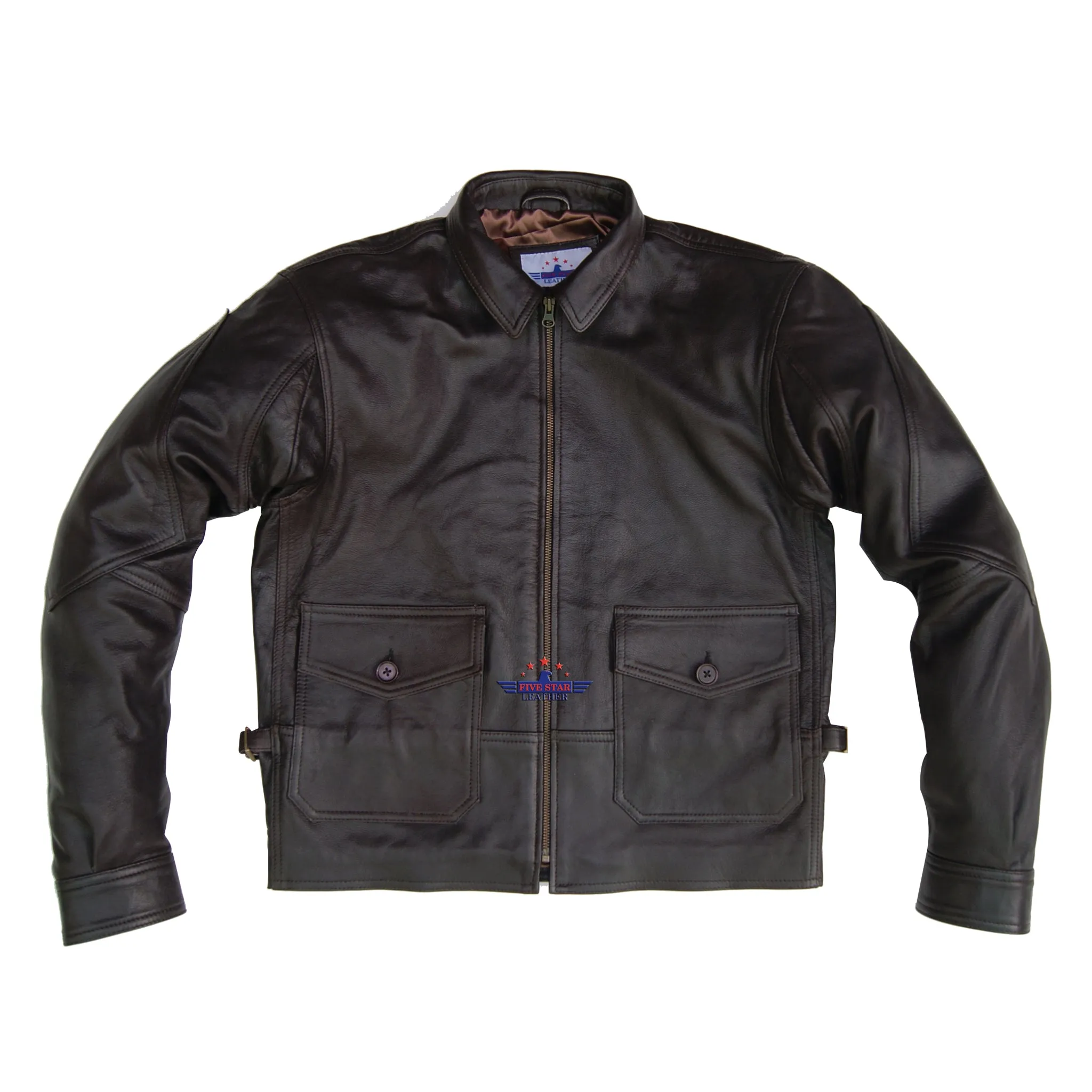 Mens Real Leather G8 Navy Aviation Wing Force Military Naval Armed Flying Jacket sold by Five Star Leather product image thumbnail 2