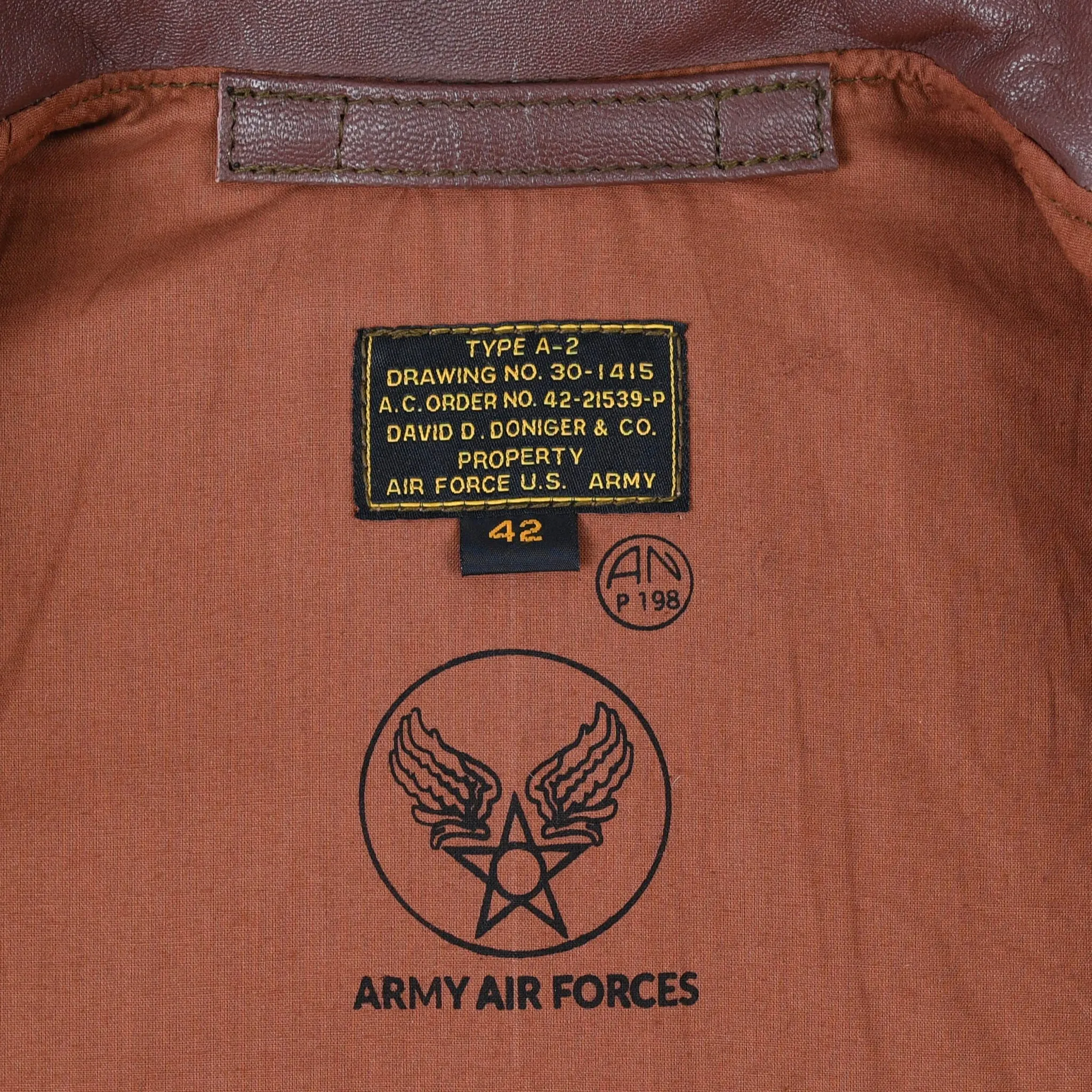 Men A2 Repro David D. Doniger Type Military Flight Real Goatskin Leather Jacket sold by Five Star Leather product image thumbnail 4