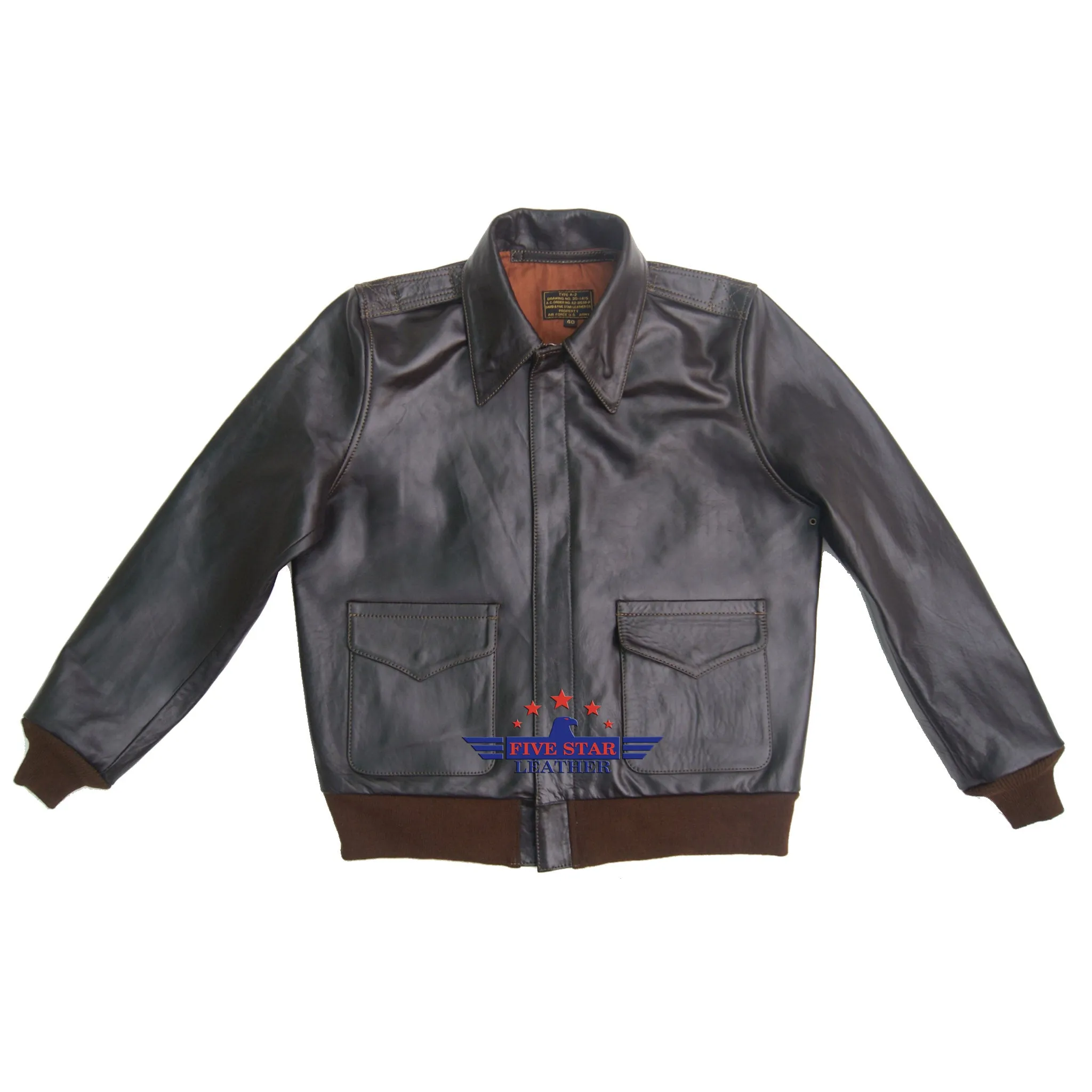 Men A2 Repro David D. Doniger Type Military Flight Real Horsehide Leather Jacket sold by Five Star Leather product image thumbnail 2