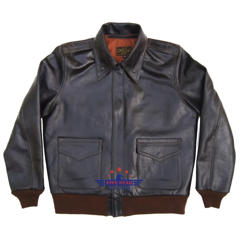 Men A2 Repro David D. Doniger Type Military Flight Real Horsehide Leather Jacket sold by Five Star Leather